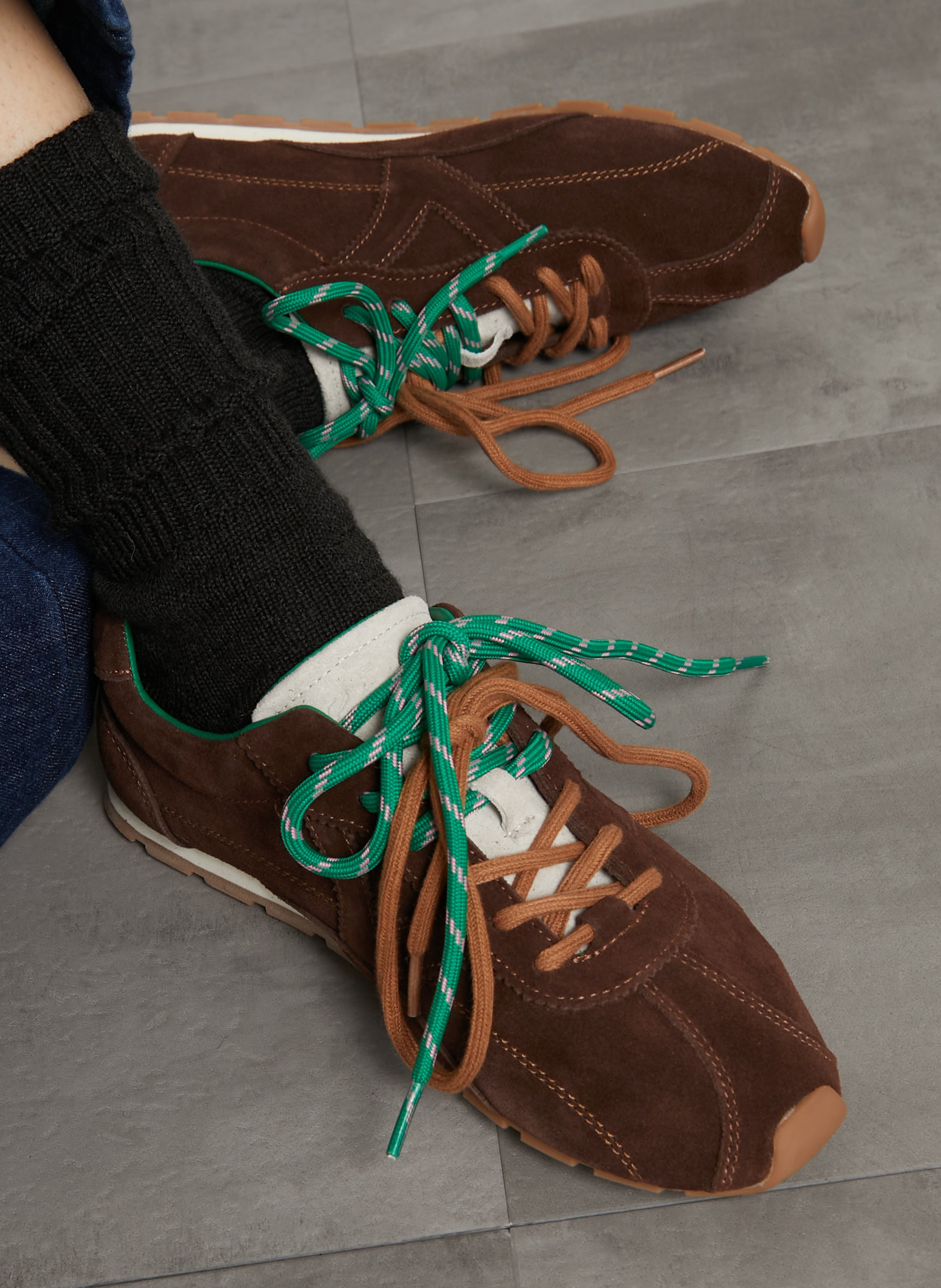 Lage, leren sneakers VICTORIA Bruin