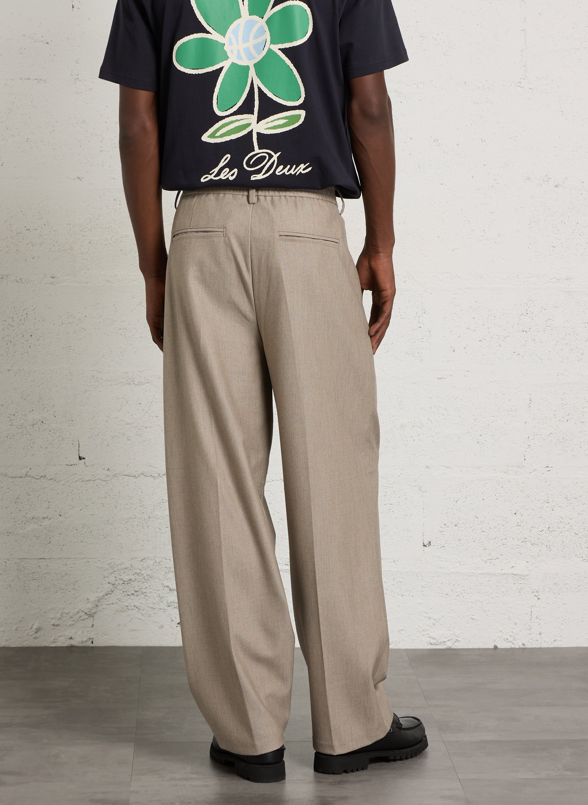 Einfarbige Anzughose mit Bundfalten CASUAL FRIDAY Beige