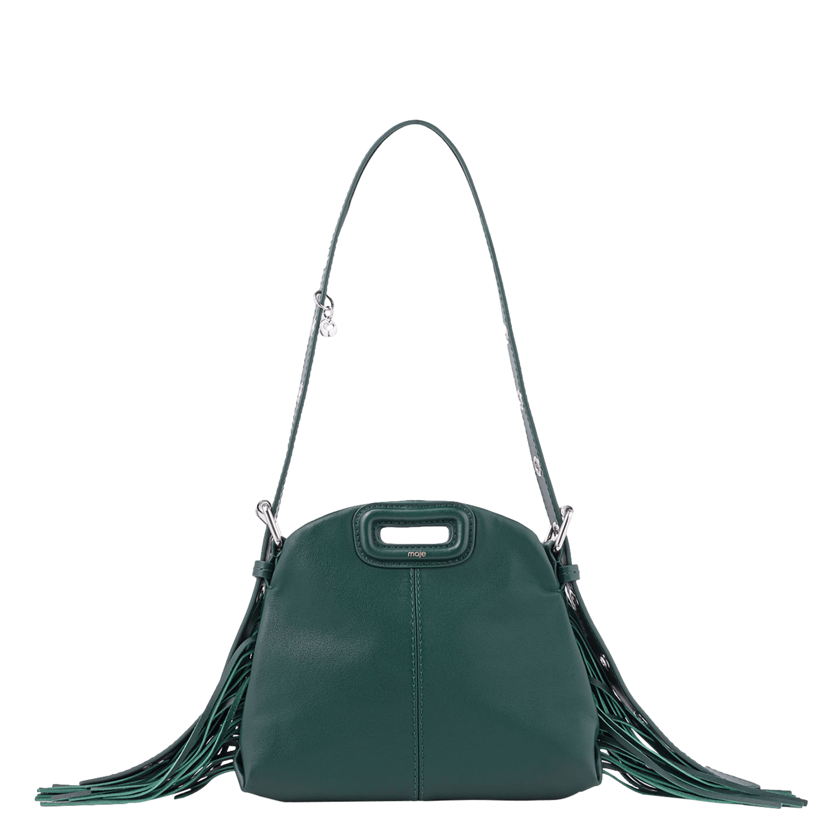Leather shoulder bag MAJE Green