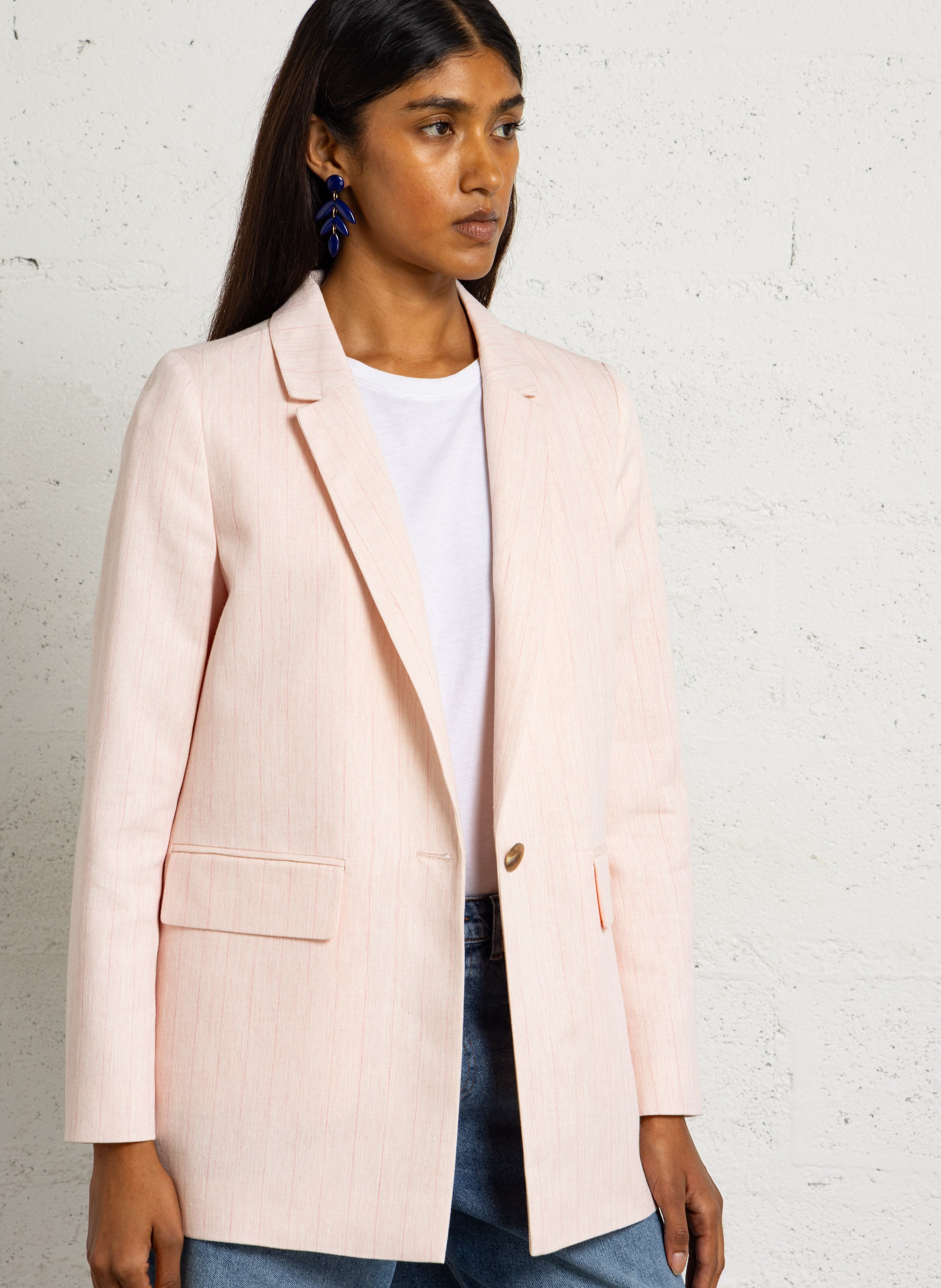 Blended cotton blazer MAISON 123 Pink