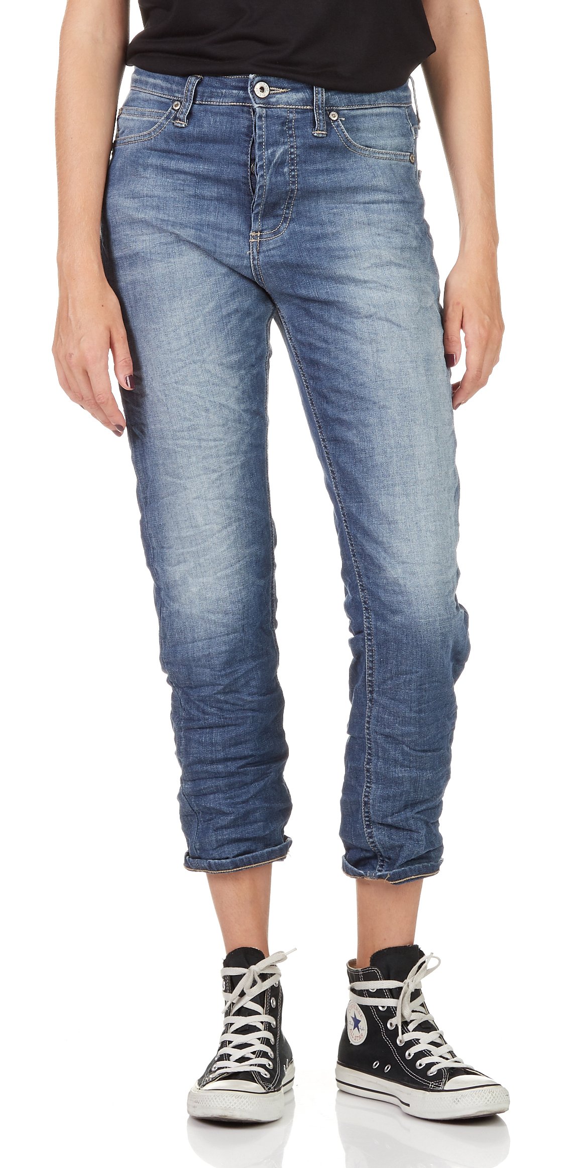 Jean cropped délavé PLEASE Bleu