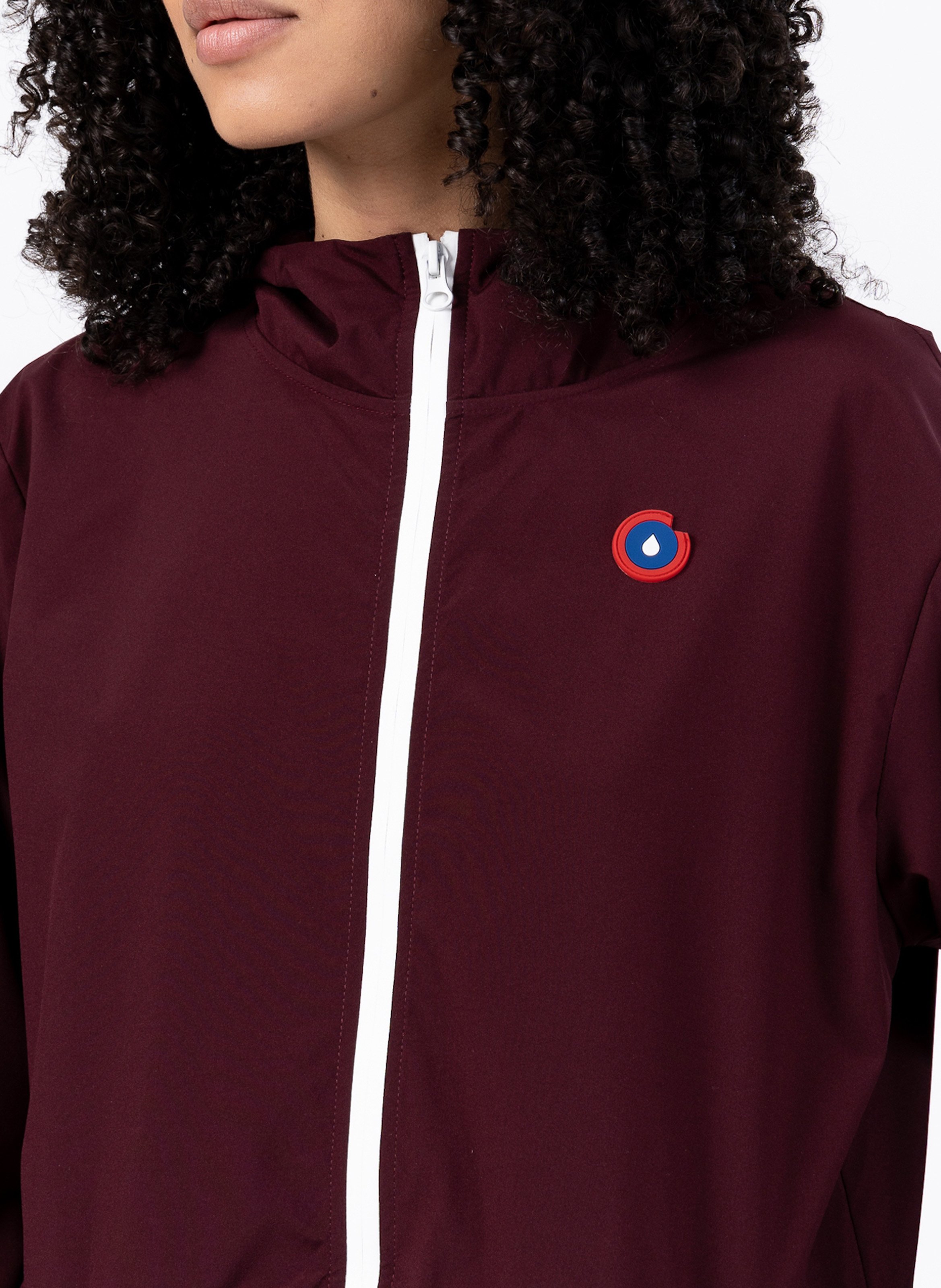 Imperméable long à capuche convertible  FLOTTE Rouge