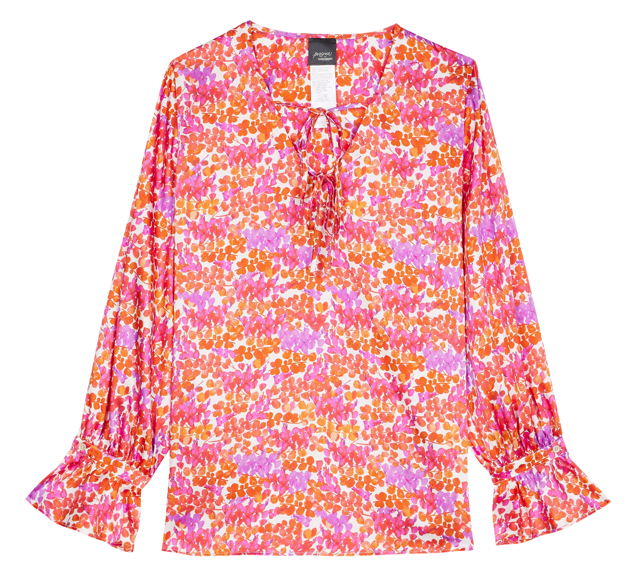 Fluid printed V-neck blouse PERSONA by Marina Rinaldi White