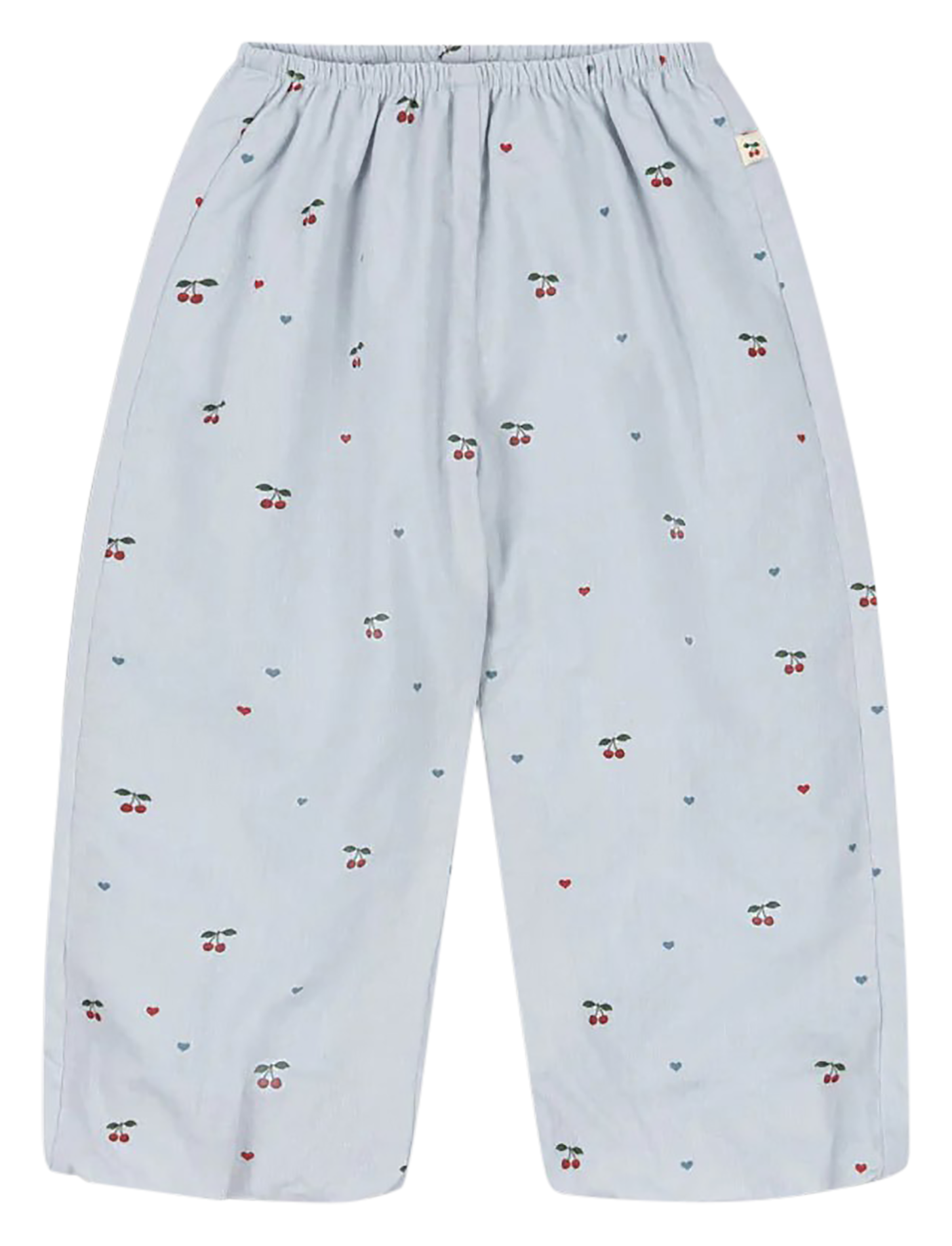 Pantalon large brodé en coton bio KONGES SLOJD Bleu