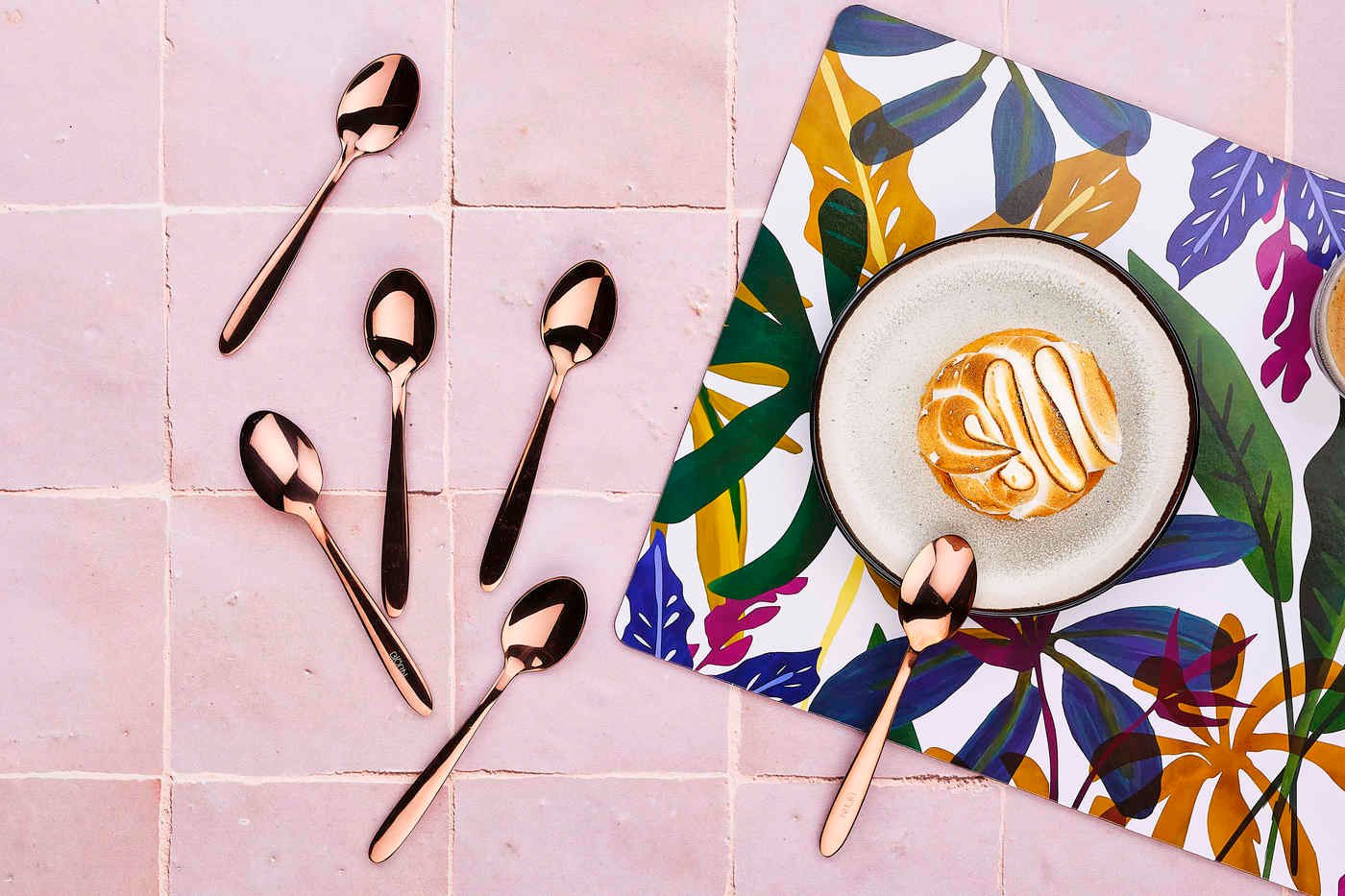 Set of 6 small spoons BJORN Red