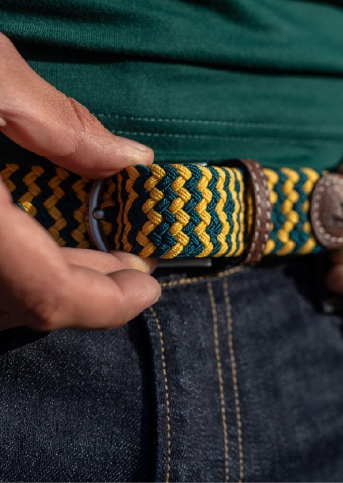 Multicolored braided elastic belt BILLYBELT Multicolored