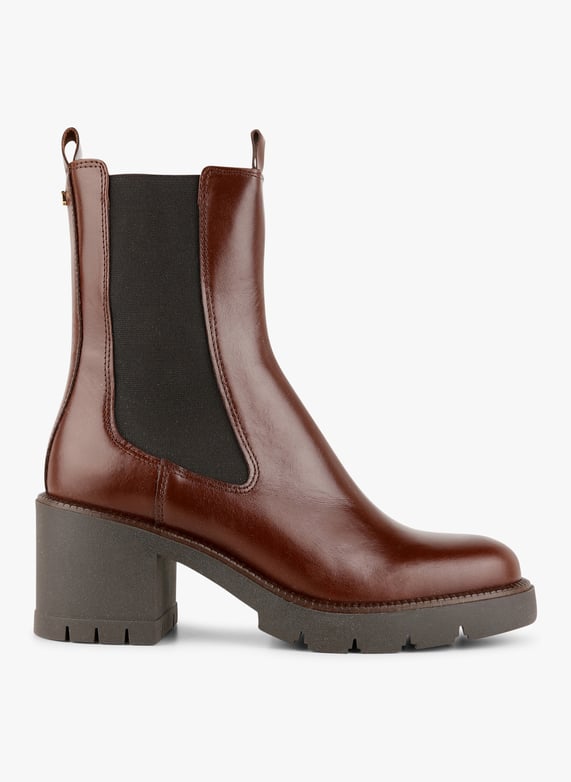 Brown Bianca leather ankle boots