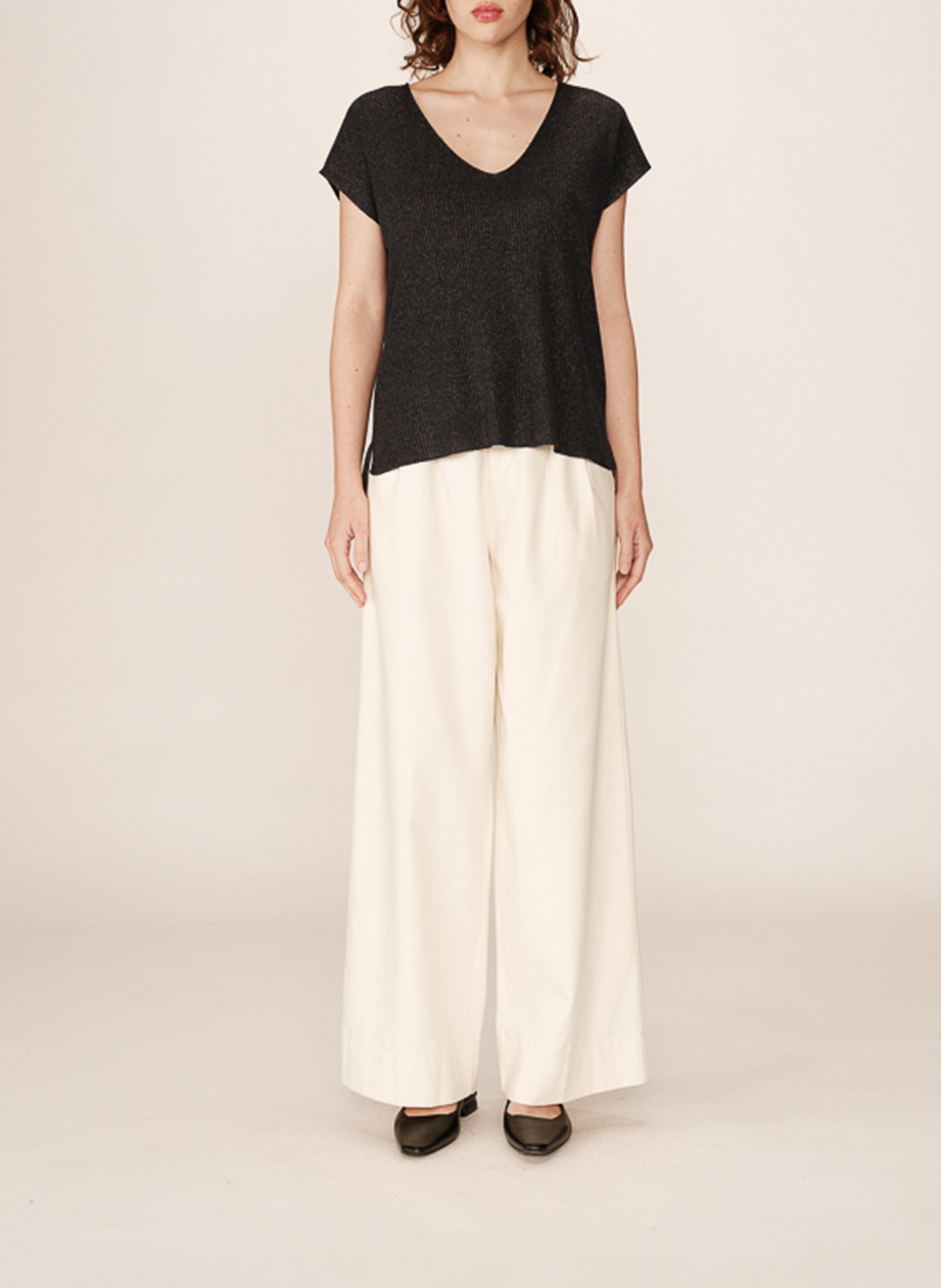 Short-sleeved sweater with V-neck GRACE ET MILA Blue