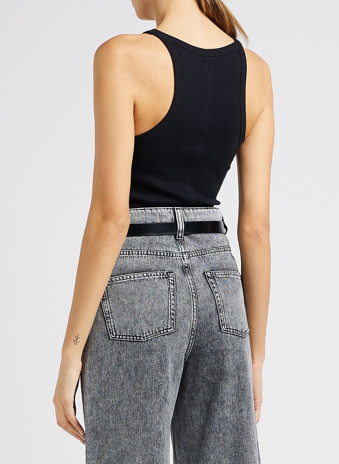 Singlet met ronde hals | katoenblend IRO Zwart