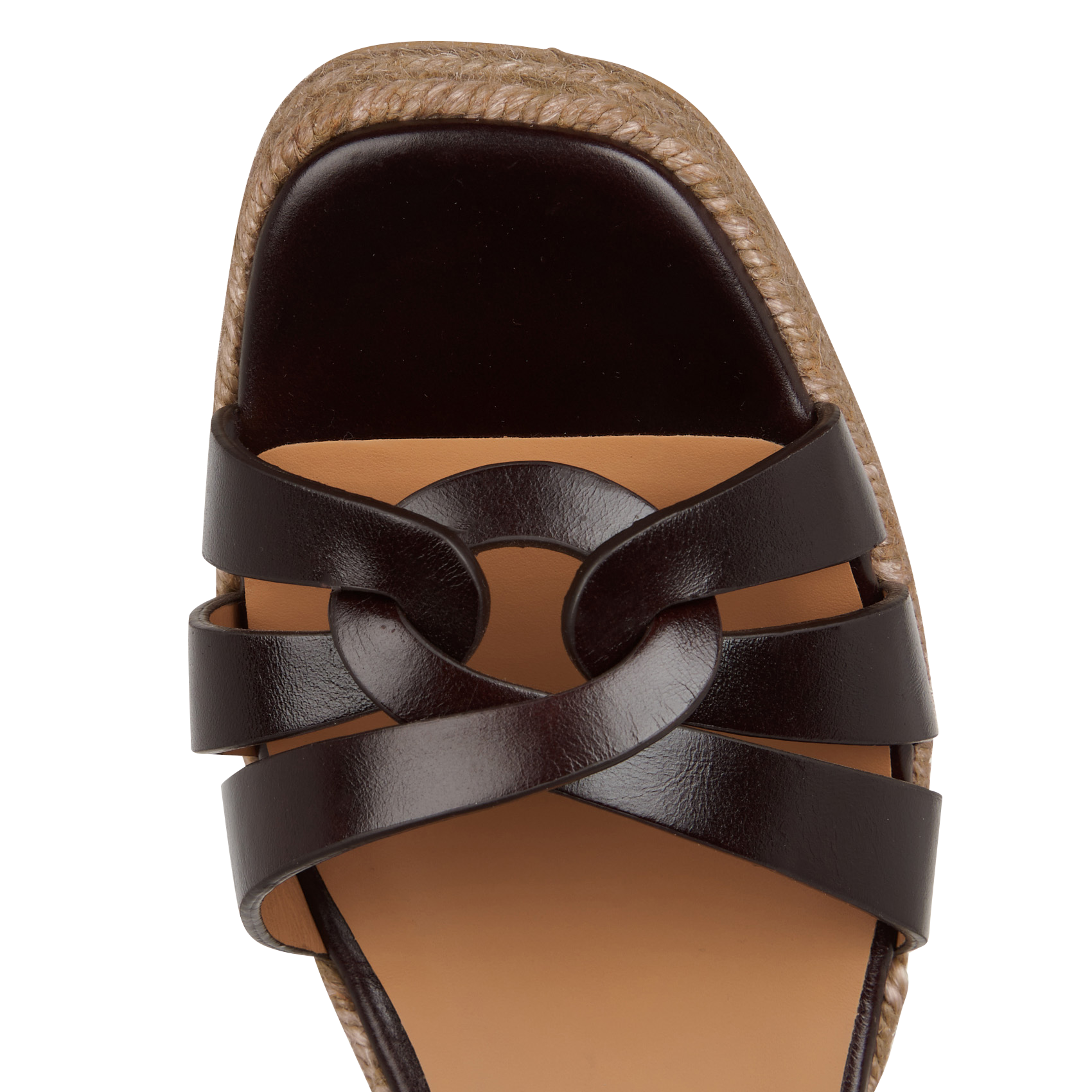 Sandales compensées en cuir BOBBIES Marron