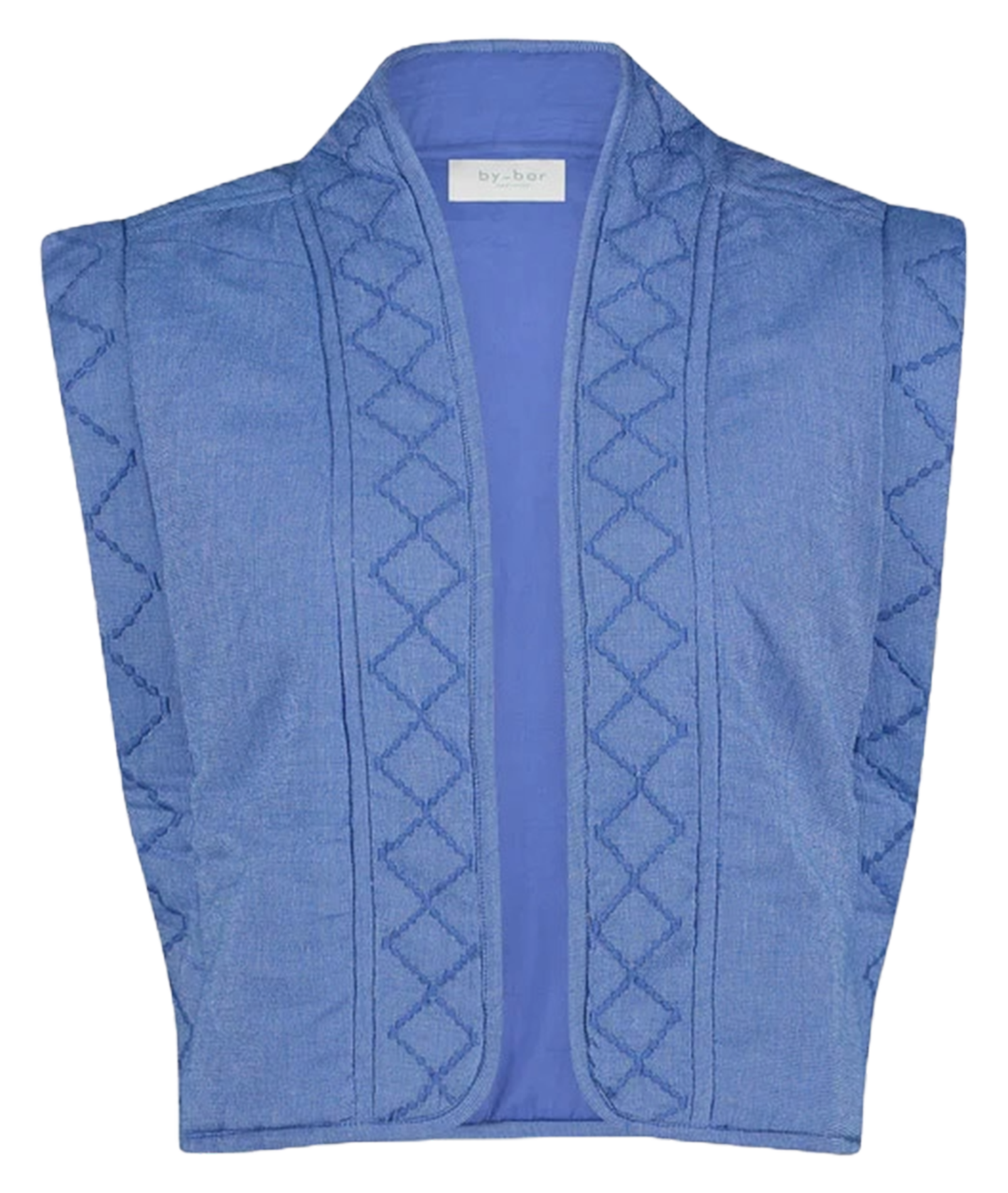 Sleeveless cotton-blend jacket BY BAR Blue