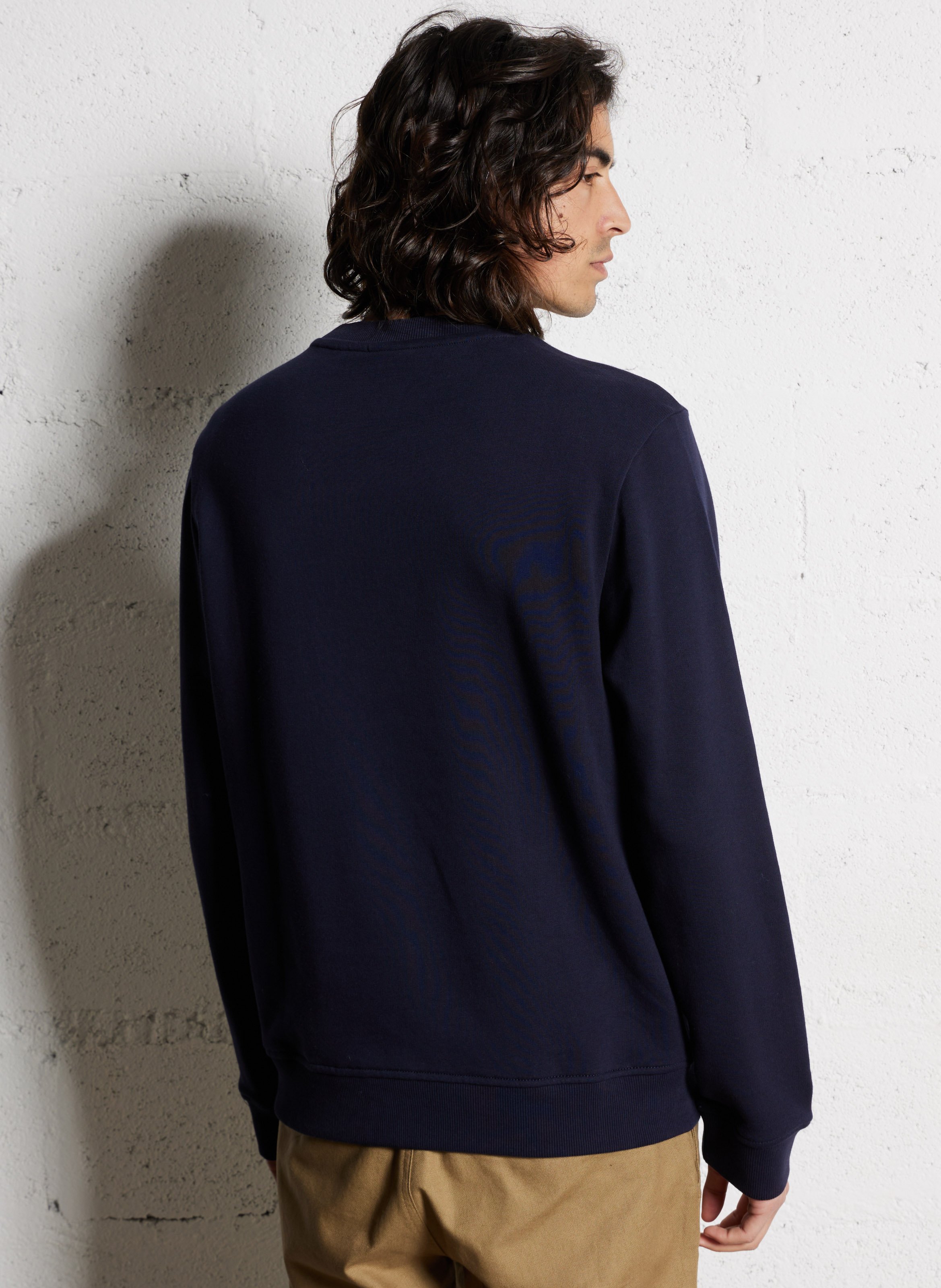 Sweat droit col rond en coton NAPAPIJRI Bleu