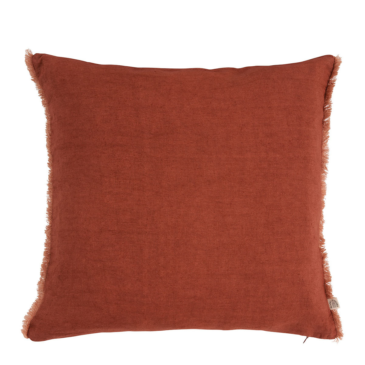 Plain washed linen cushion BLANC D'IVOIRE Orange