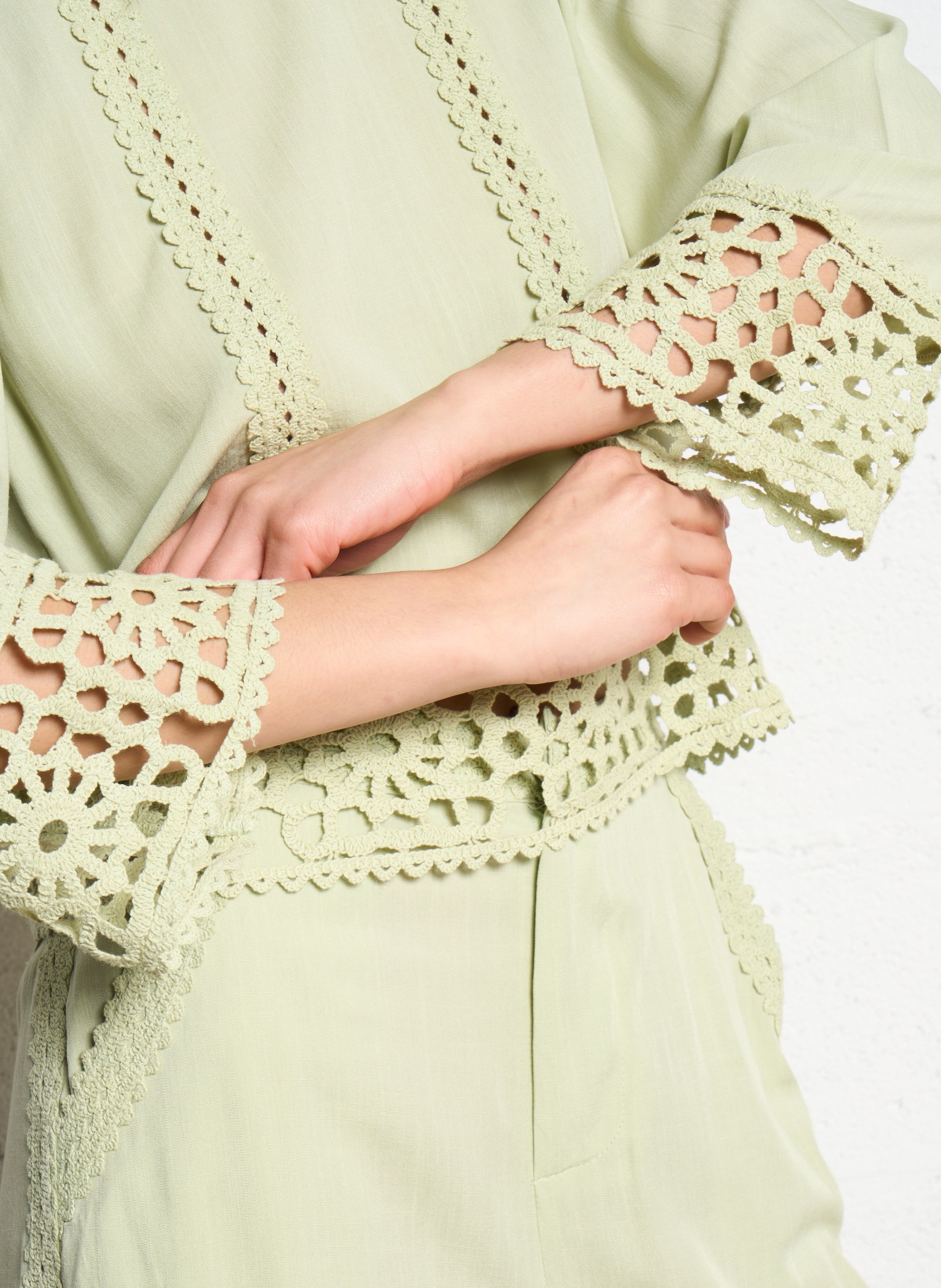 Blouse with round collar LA PETITE ETOILE Green