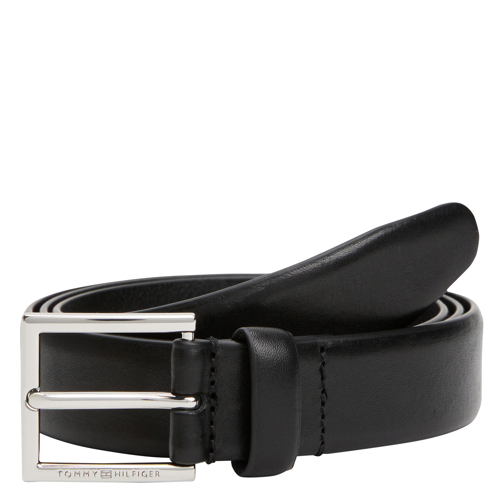 Buckled leather belt TOMMY HILFIGER Black