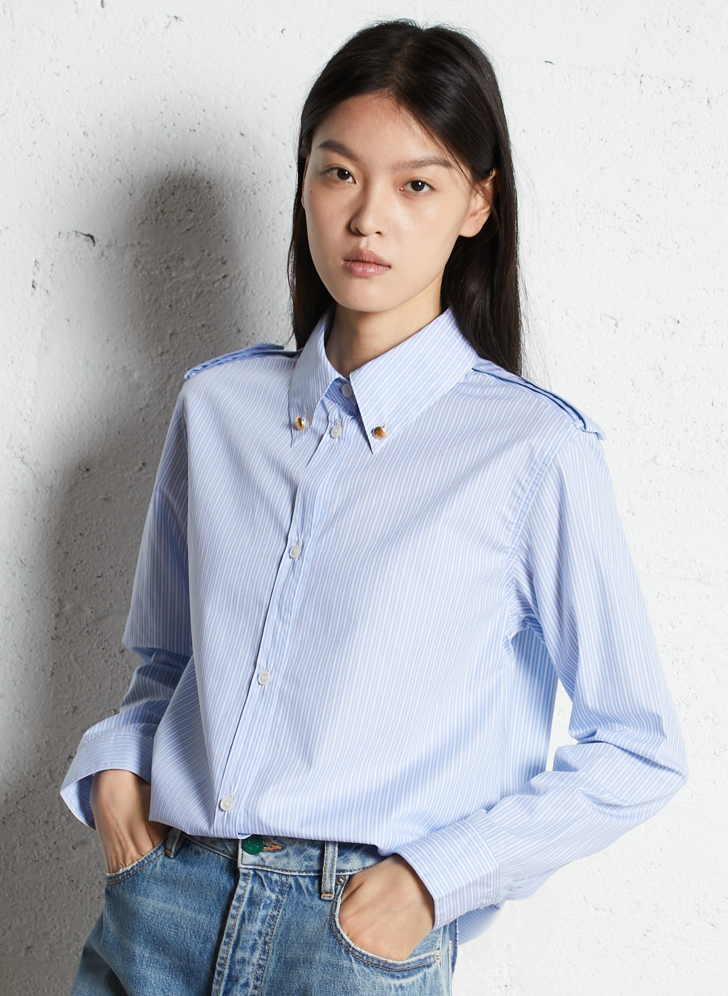 Colonel - Einfarbiges Hemd LAURENCE BRAS Blau