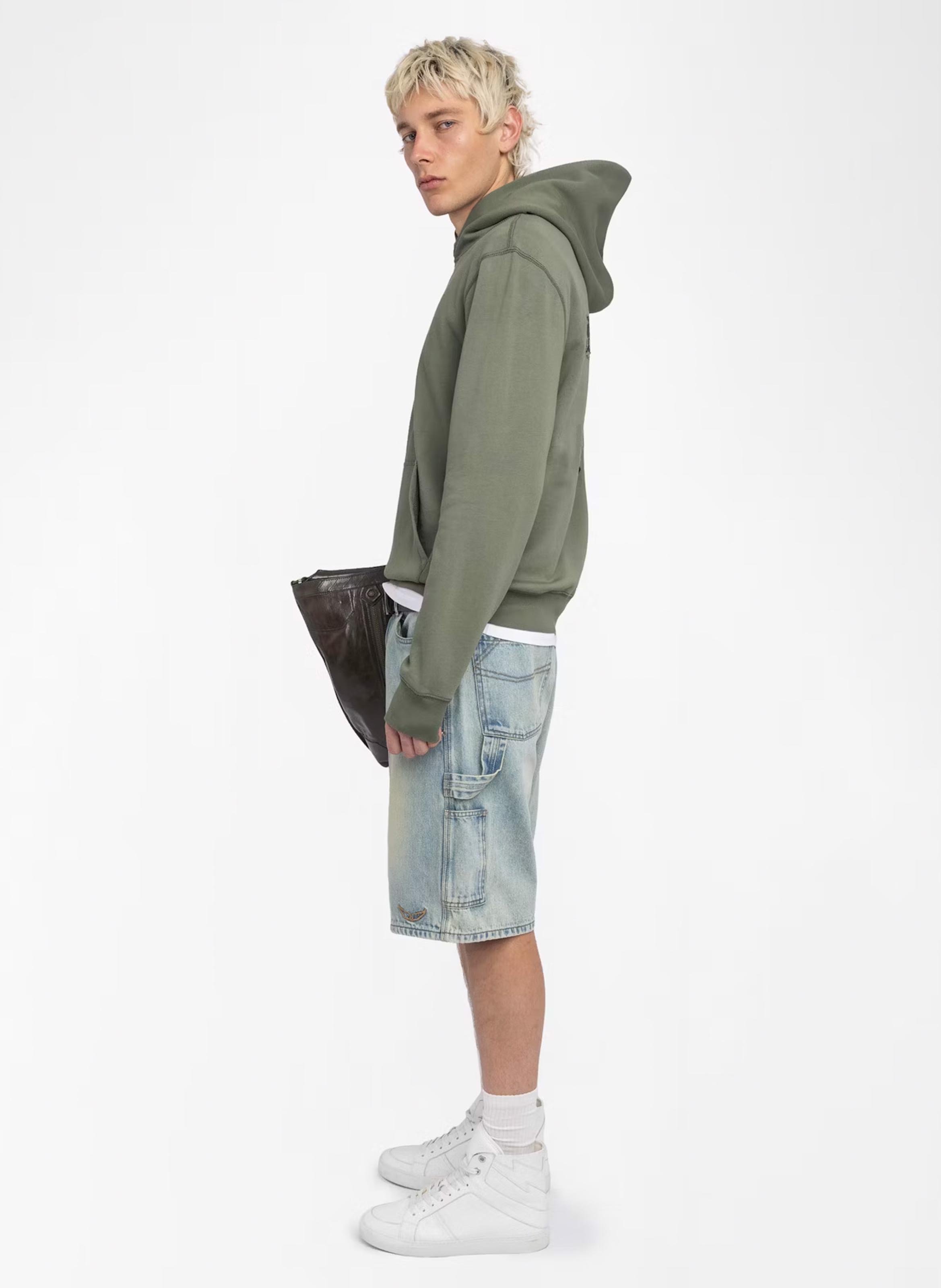 Sweat à capuche en coton imprimé ZADIG&amp;VOLTAIRE Vert