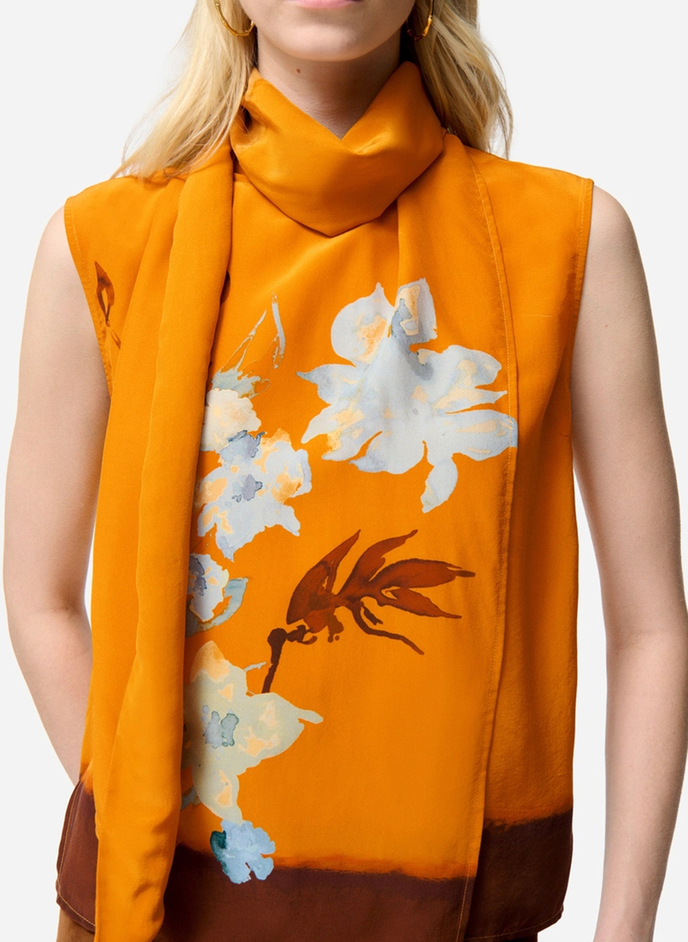 Printed pussy bow top VANESSA BRUNO Brown