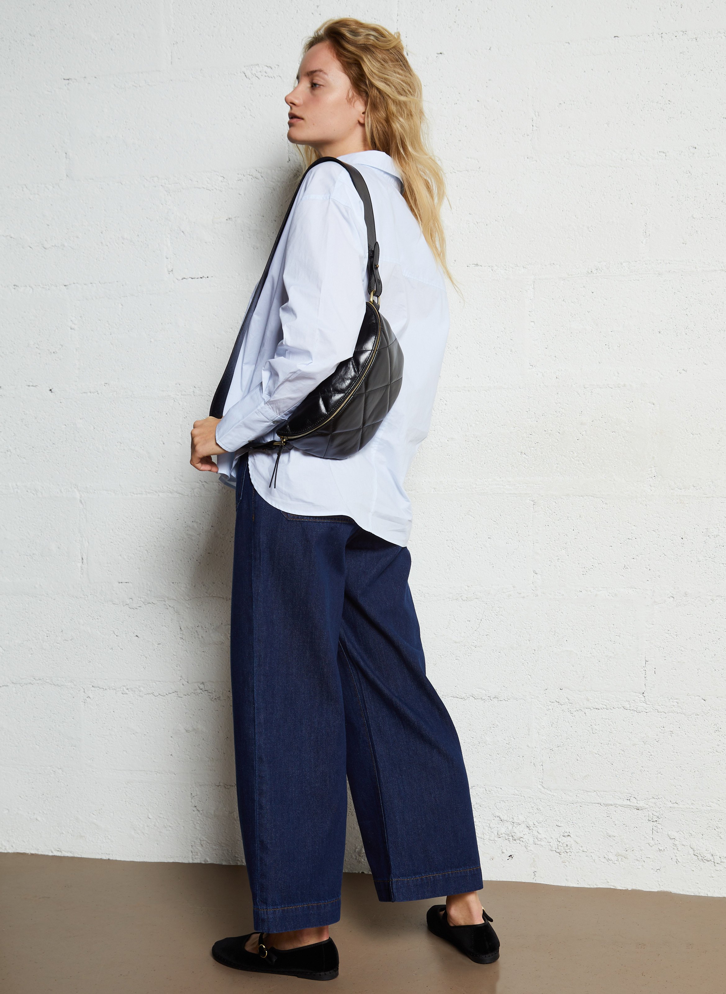 Sac banane en cuir matelassé MAISON 123 Noir