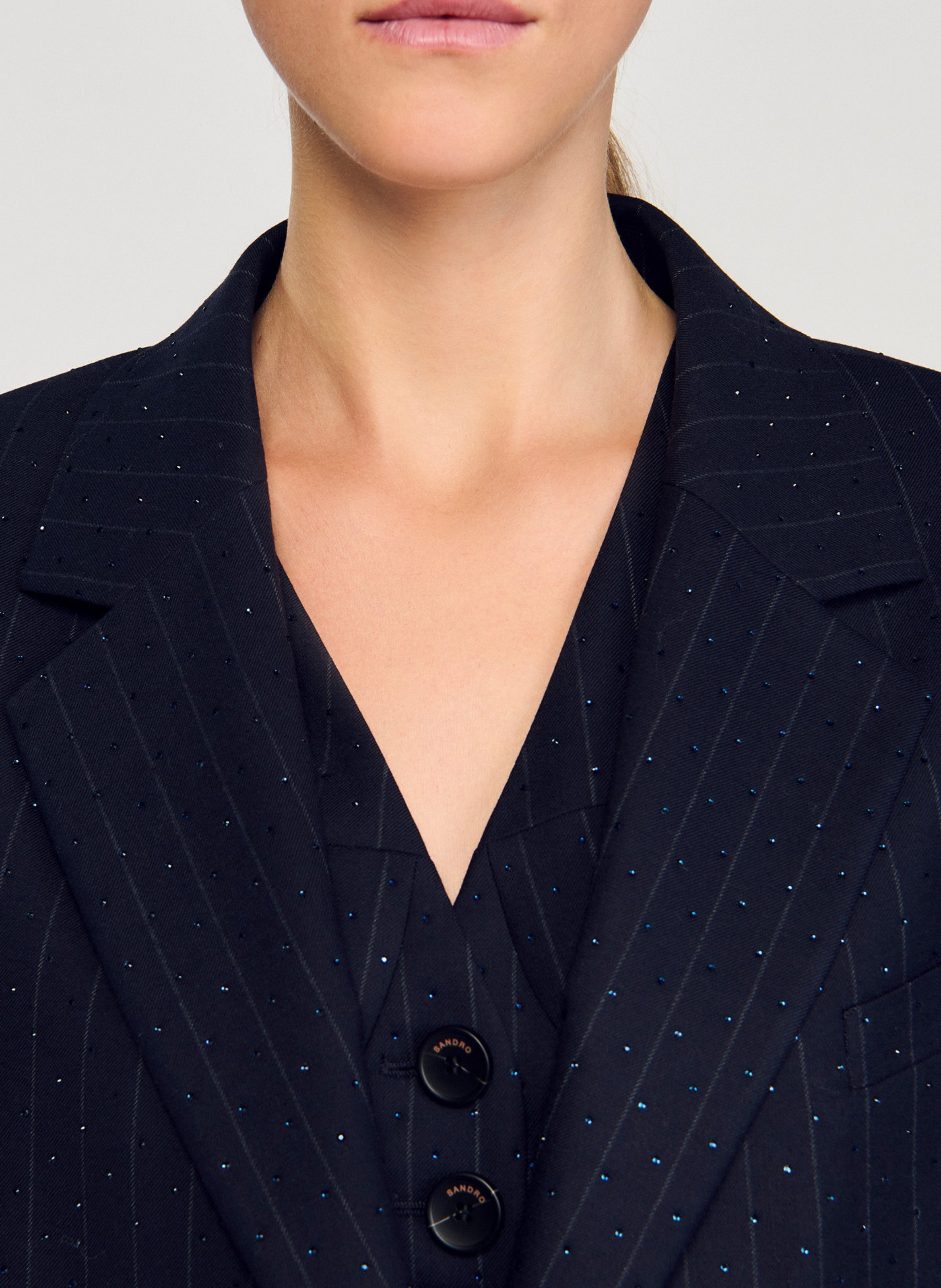 Veste col tailleur SANDRO Bleu