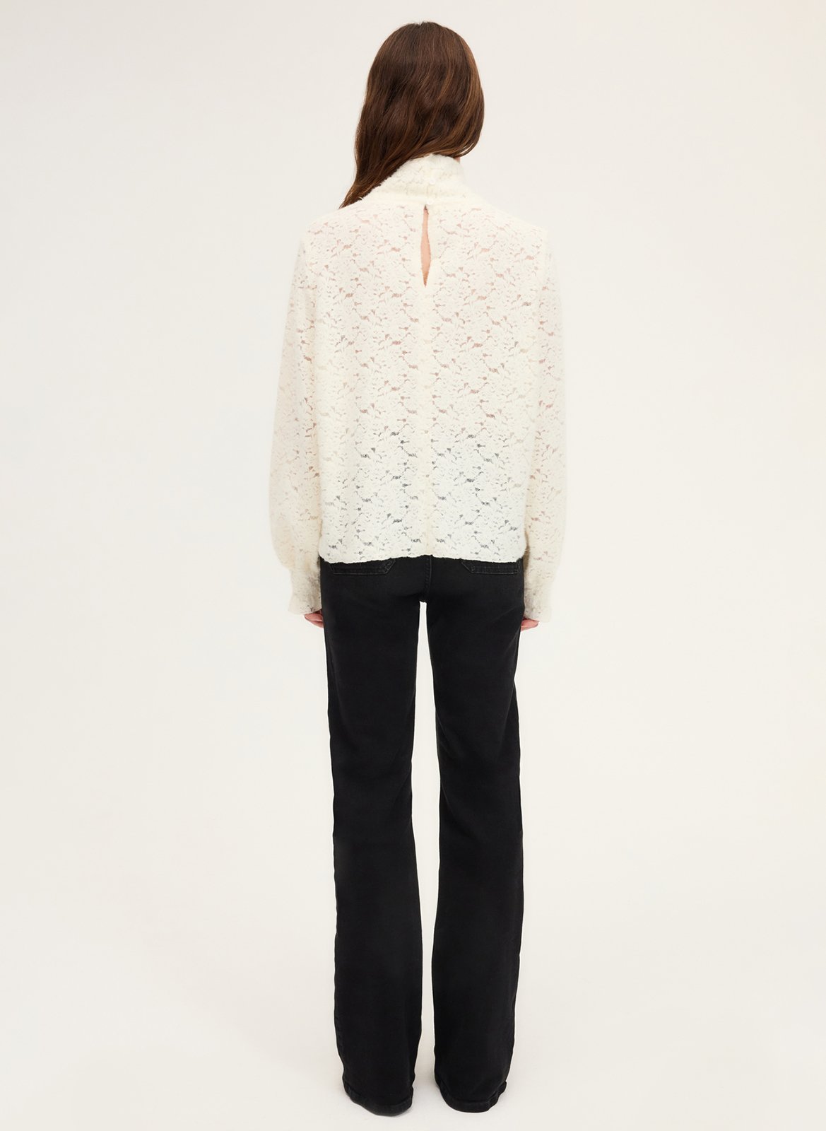 Pull ample col montant en maille PABLO Beige