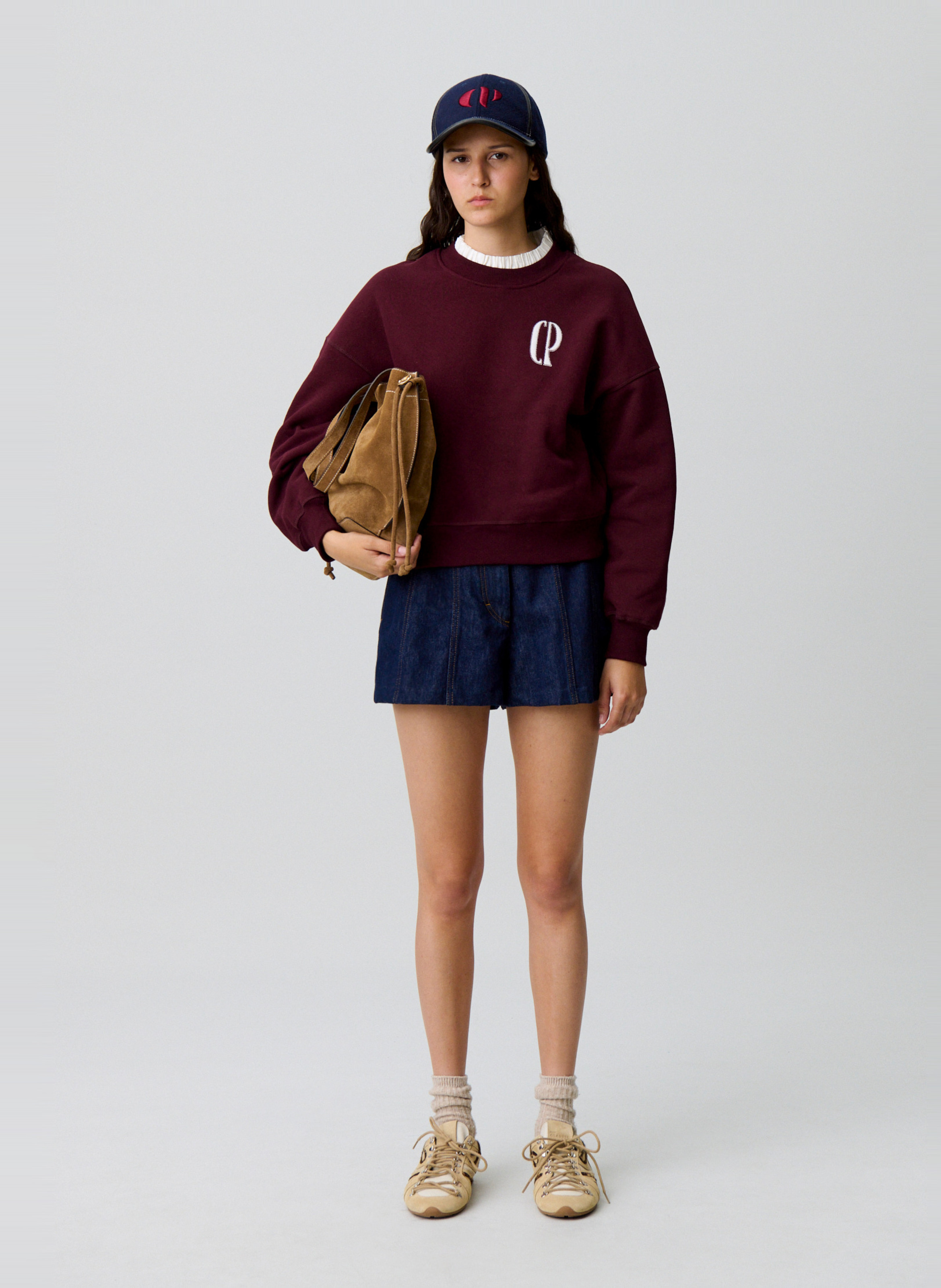 Sweat oversize en coton mélangé CLAUDIE PIERLOT Rouge