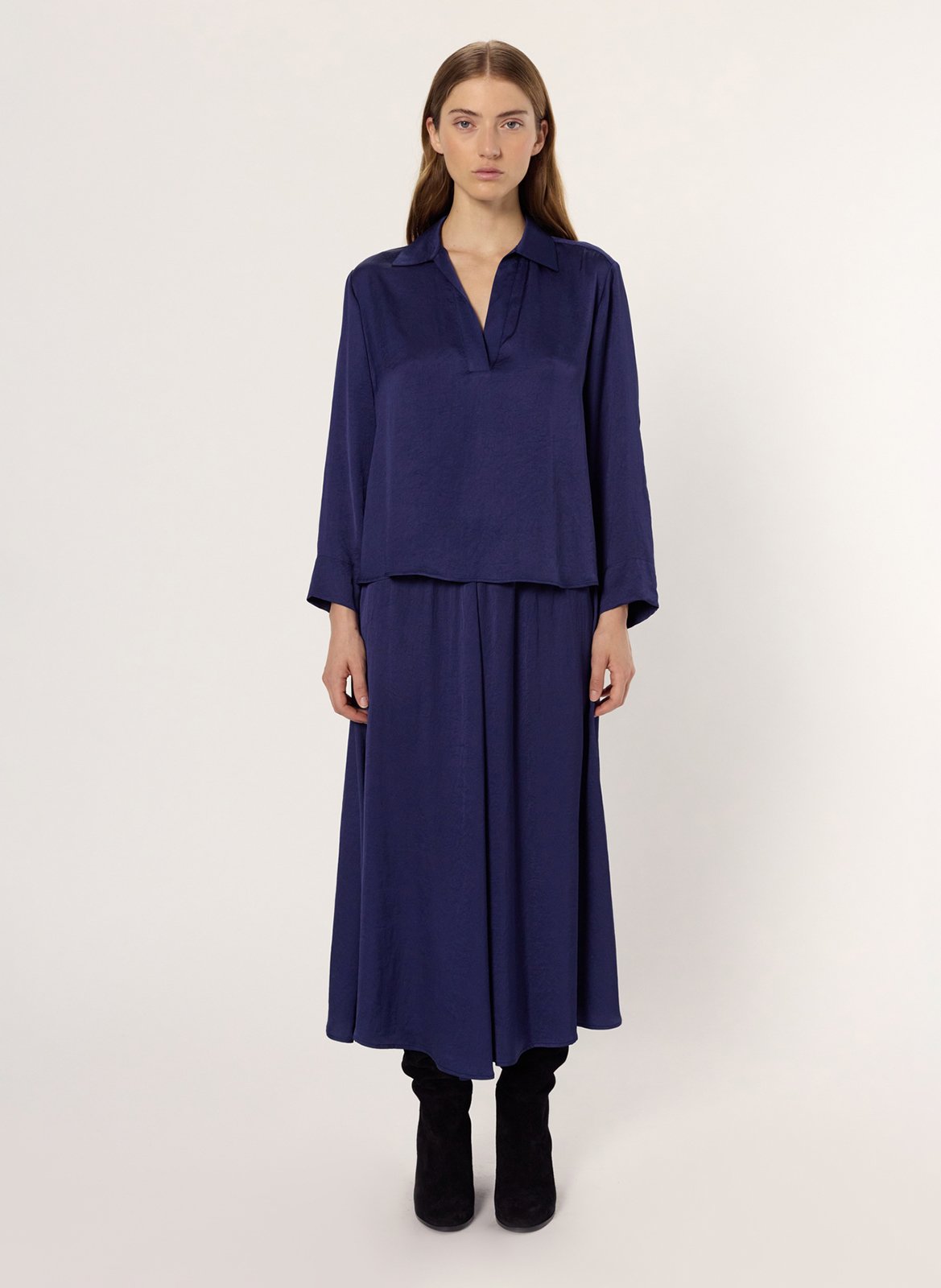 Satinbluse mit V-Ausschnitt GERARD DAREL Blau