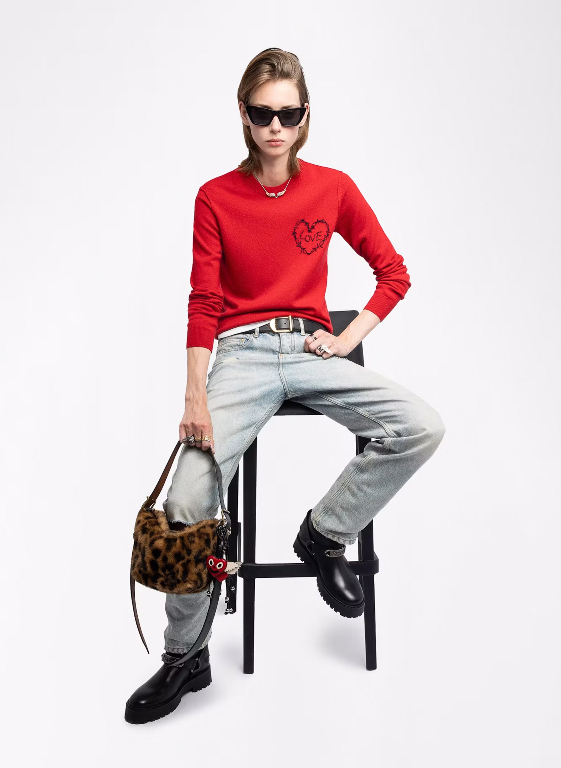 Schoudertas van imitatiebont ZADIG&VOLTAIRE Bruin