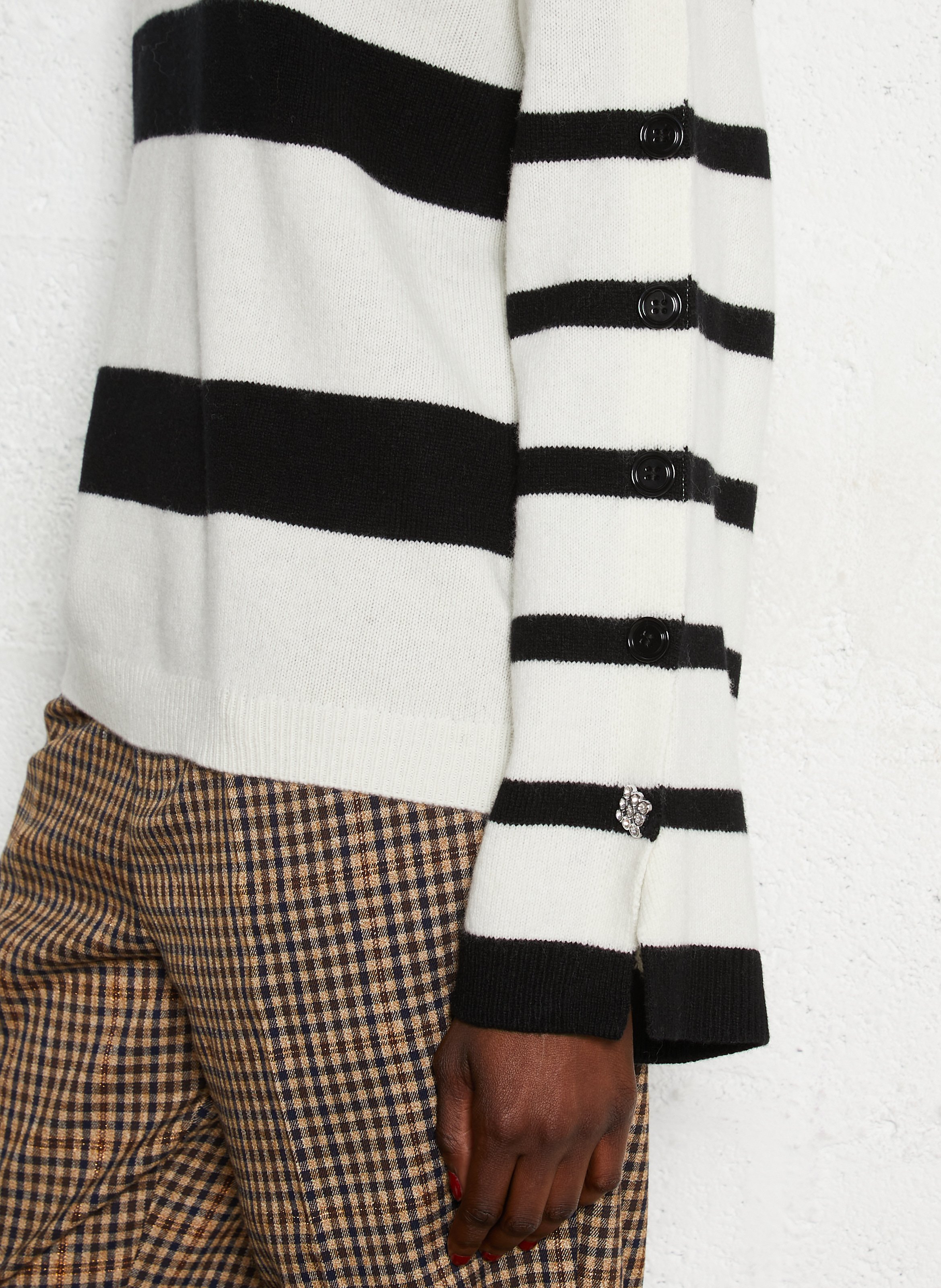 Pull col roulé rayé à boutons fantaisies LIU JO Multicolore