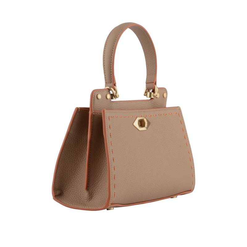 Handbag - cowhide leather POURCHET Brown