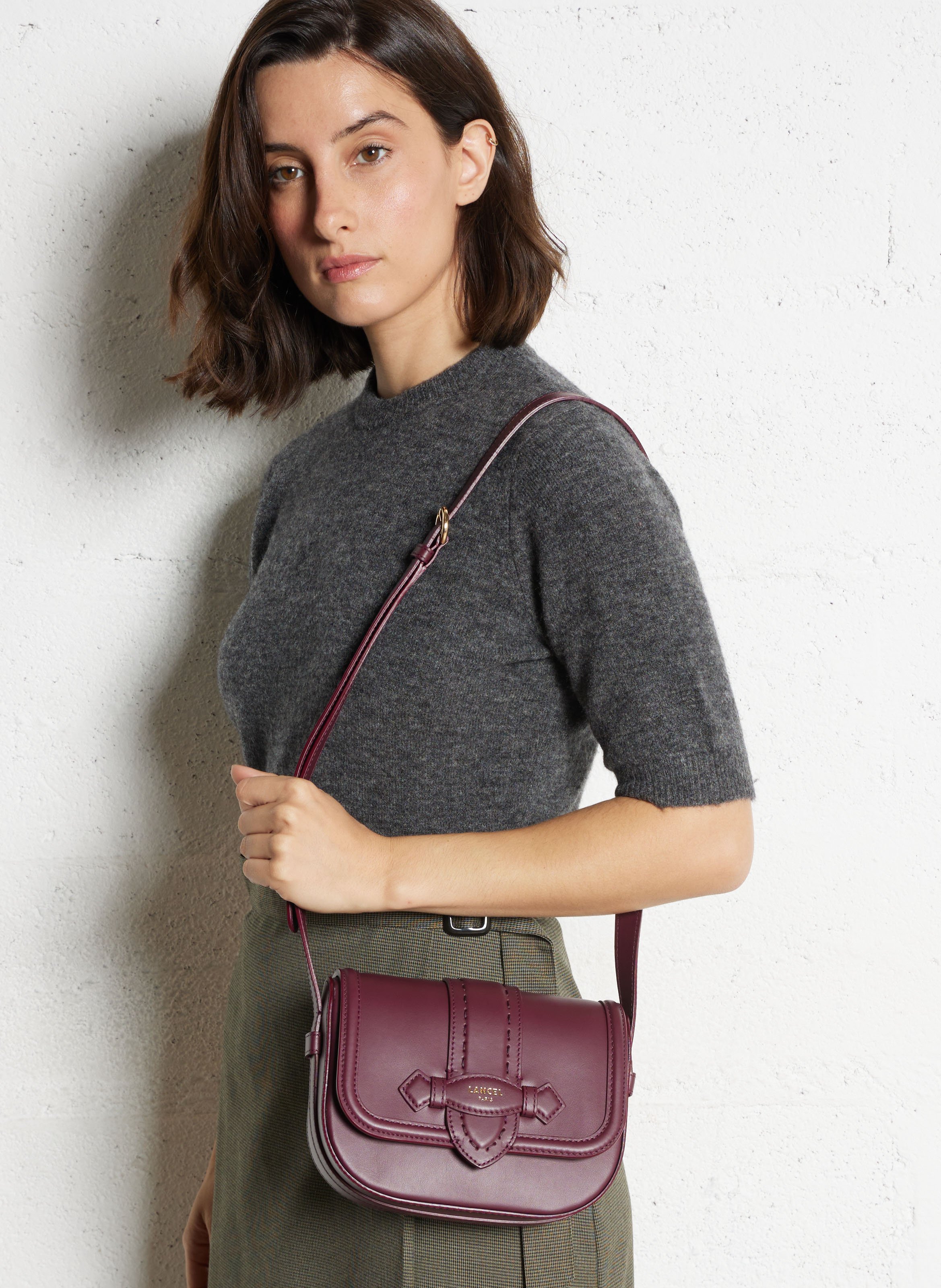 Brieftasche aus Leder LANCEL Pflaume