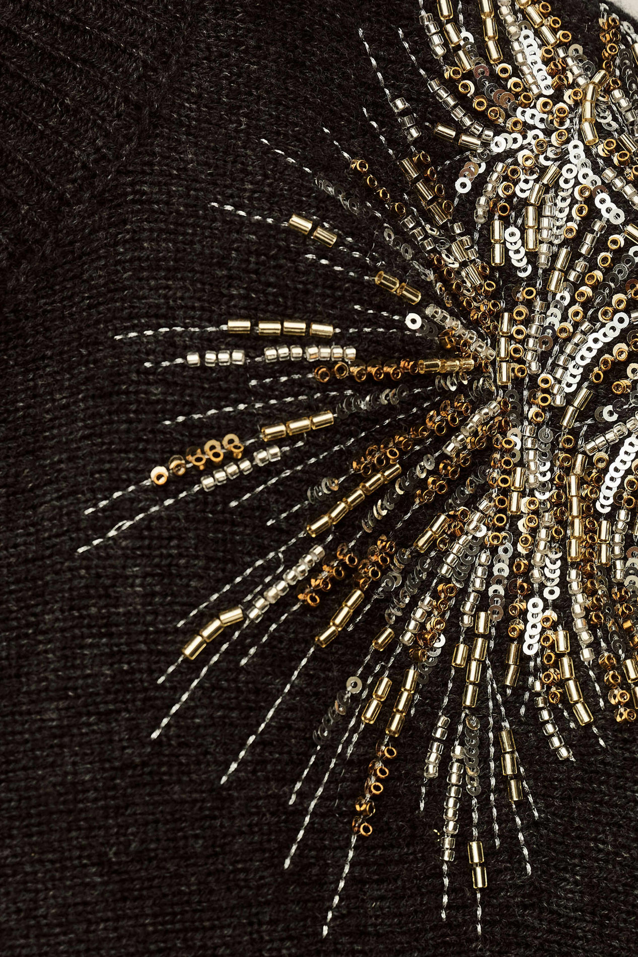 Rechte trui met paillettenborduursels BA&SH Zwart