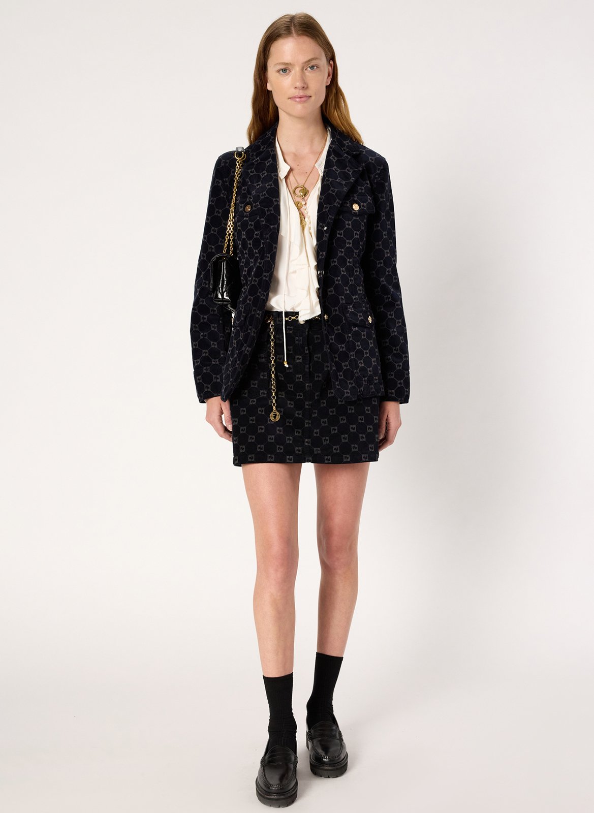 Straight cotton-blend jacket with classic collar GERARD DAREL Blue