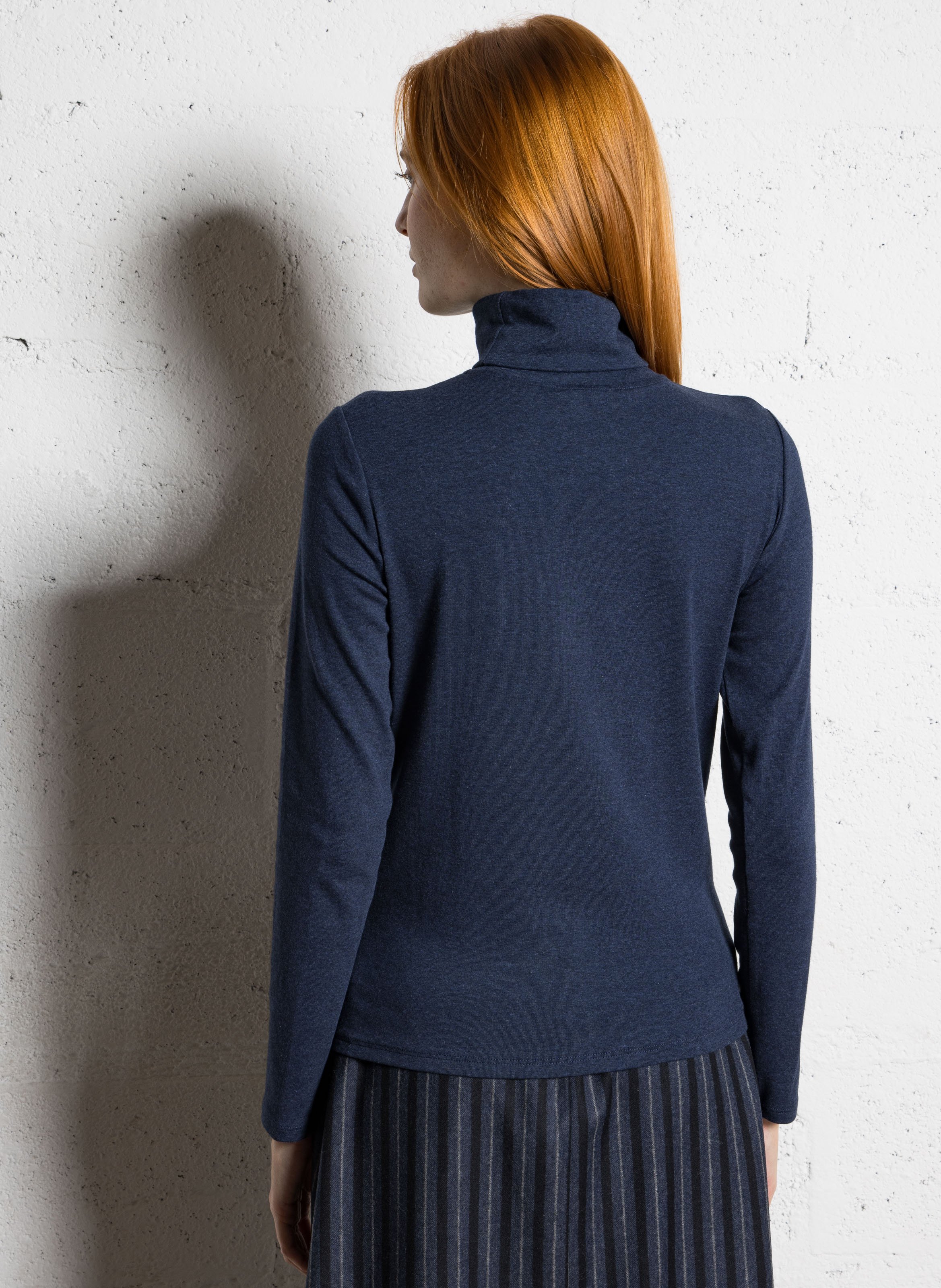 Tee-shirt manches longues fluide à col roulé MAISON 123 Bleu