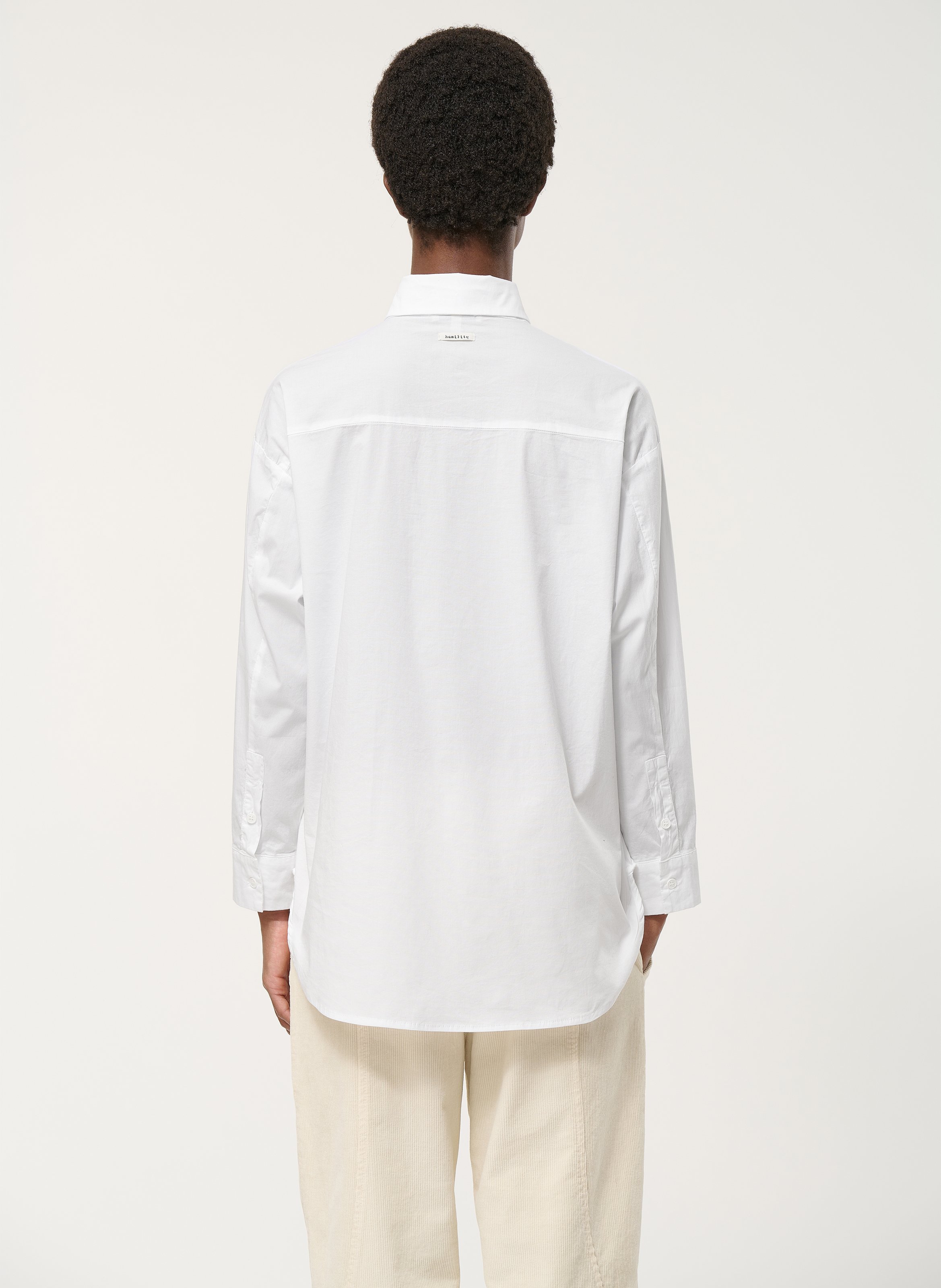 Chemise oversize col classique en coton mélangé HUMILITY Blanc
