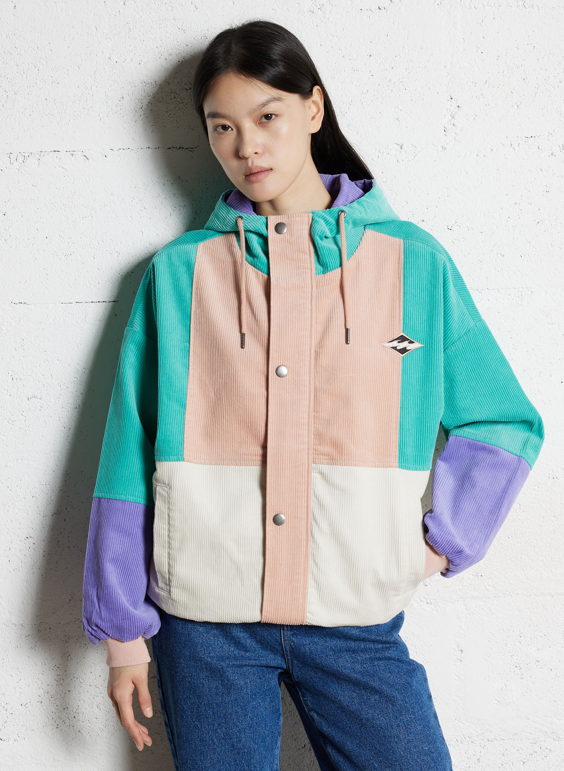 Corduroy hooded jacket BILLABONG Multicolored