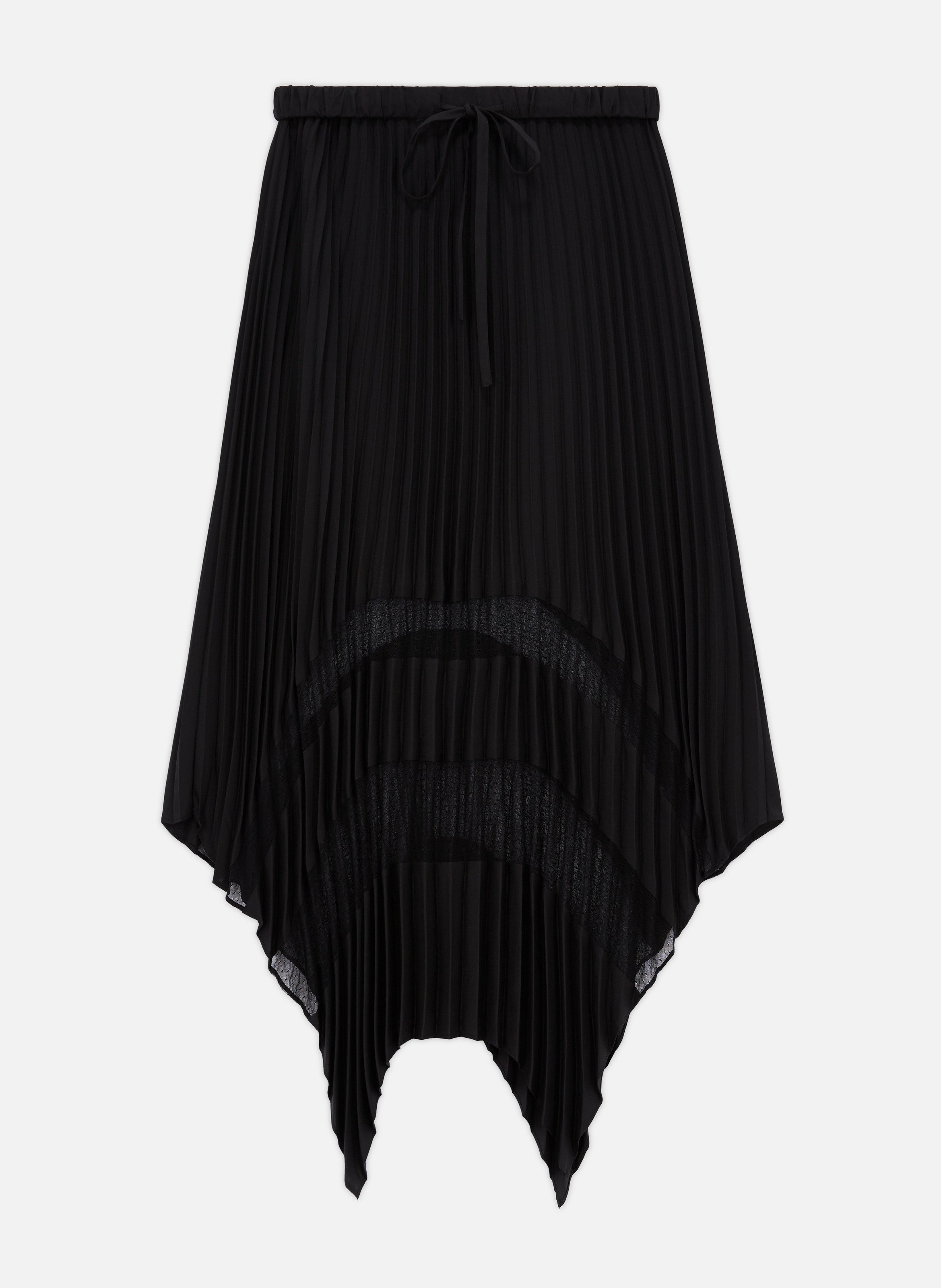 Long pleated lace skirt THE KOOPLES Black