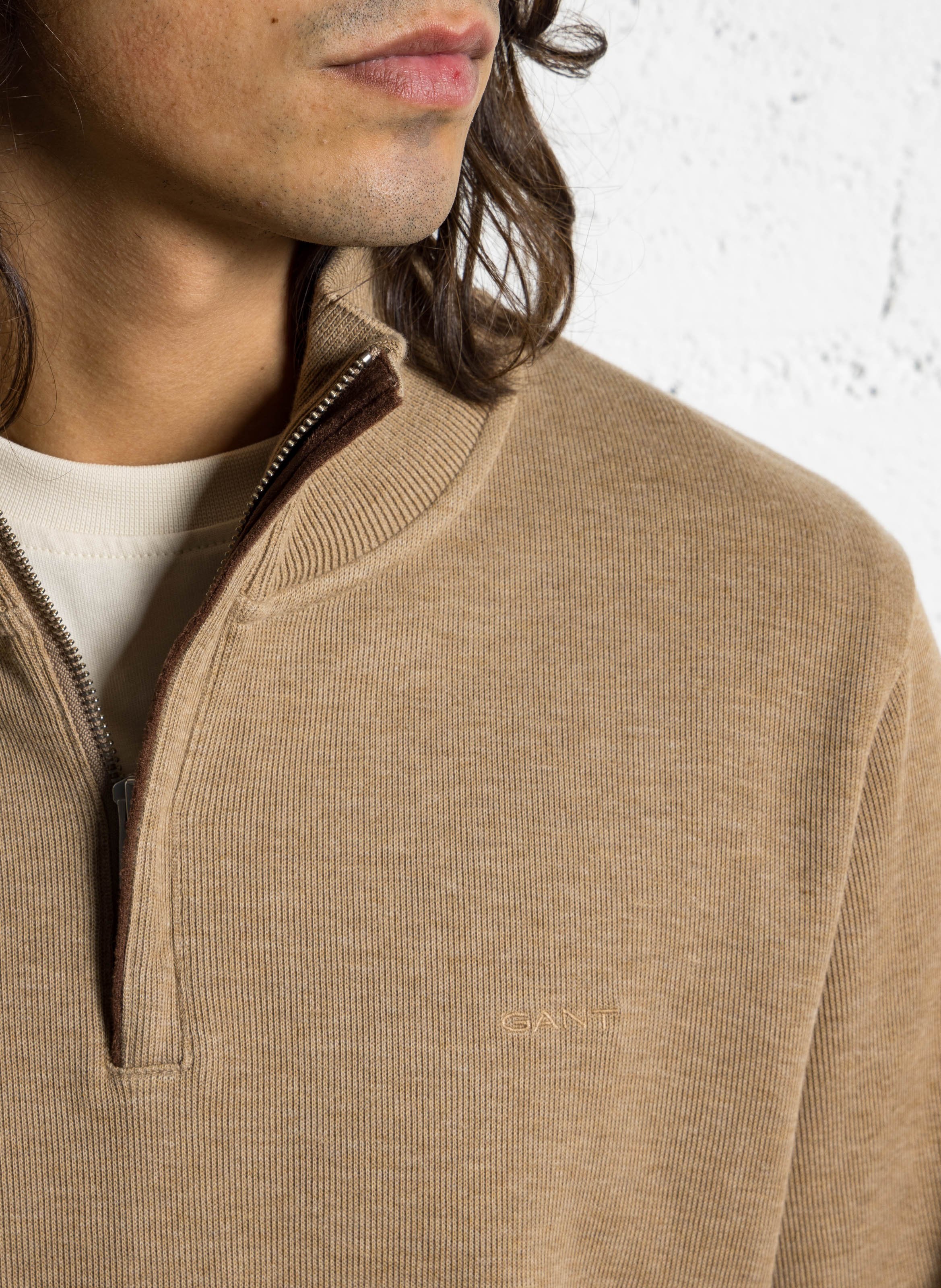 Pull col montant en coton GANT Vert