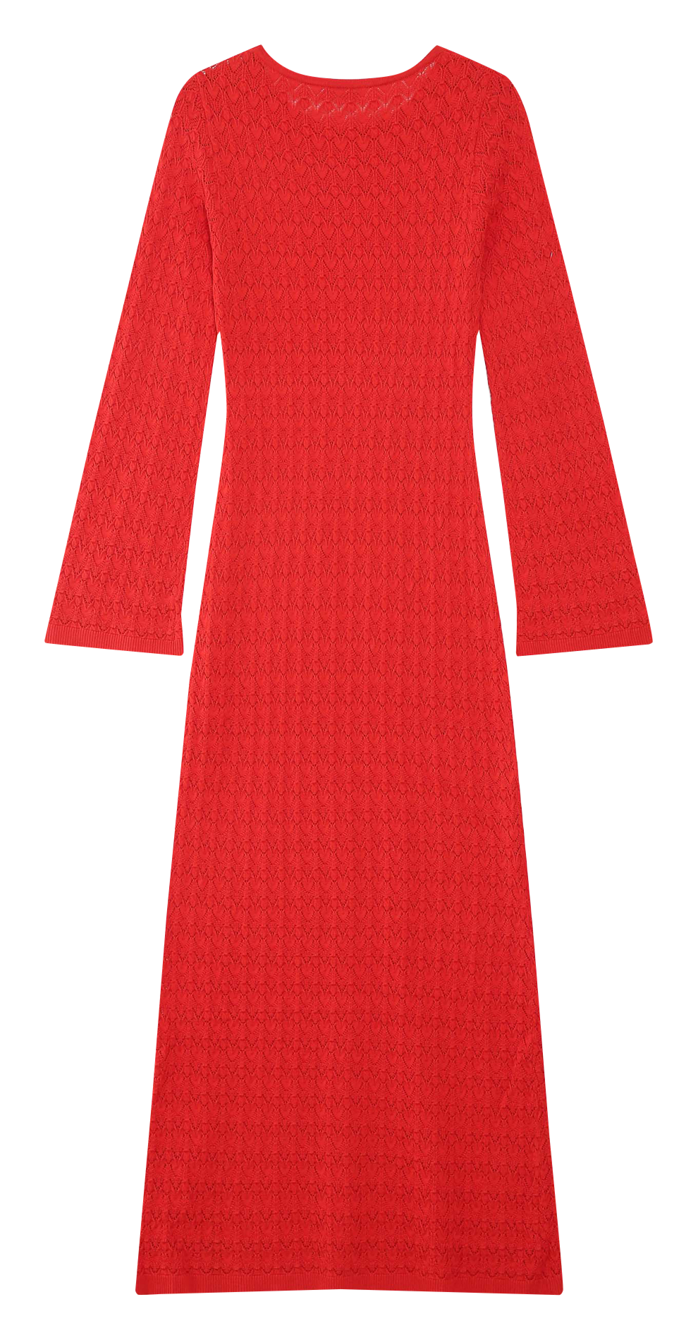 Robe longue col rond tricotée GRACE ET MILA Rouge