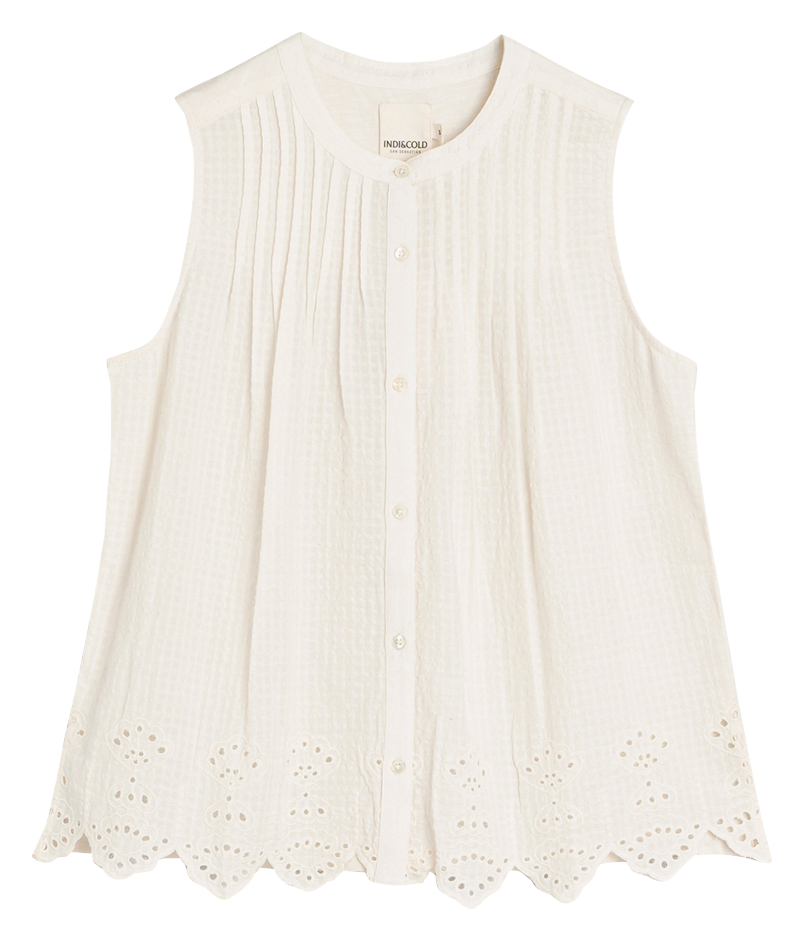 Oversized hemd met Mao-kraag INDI & COLD Beige