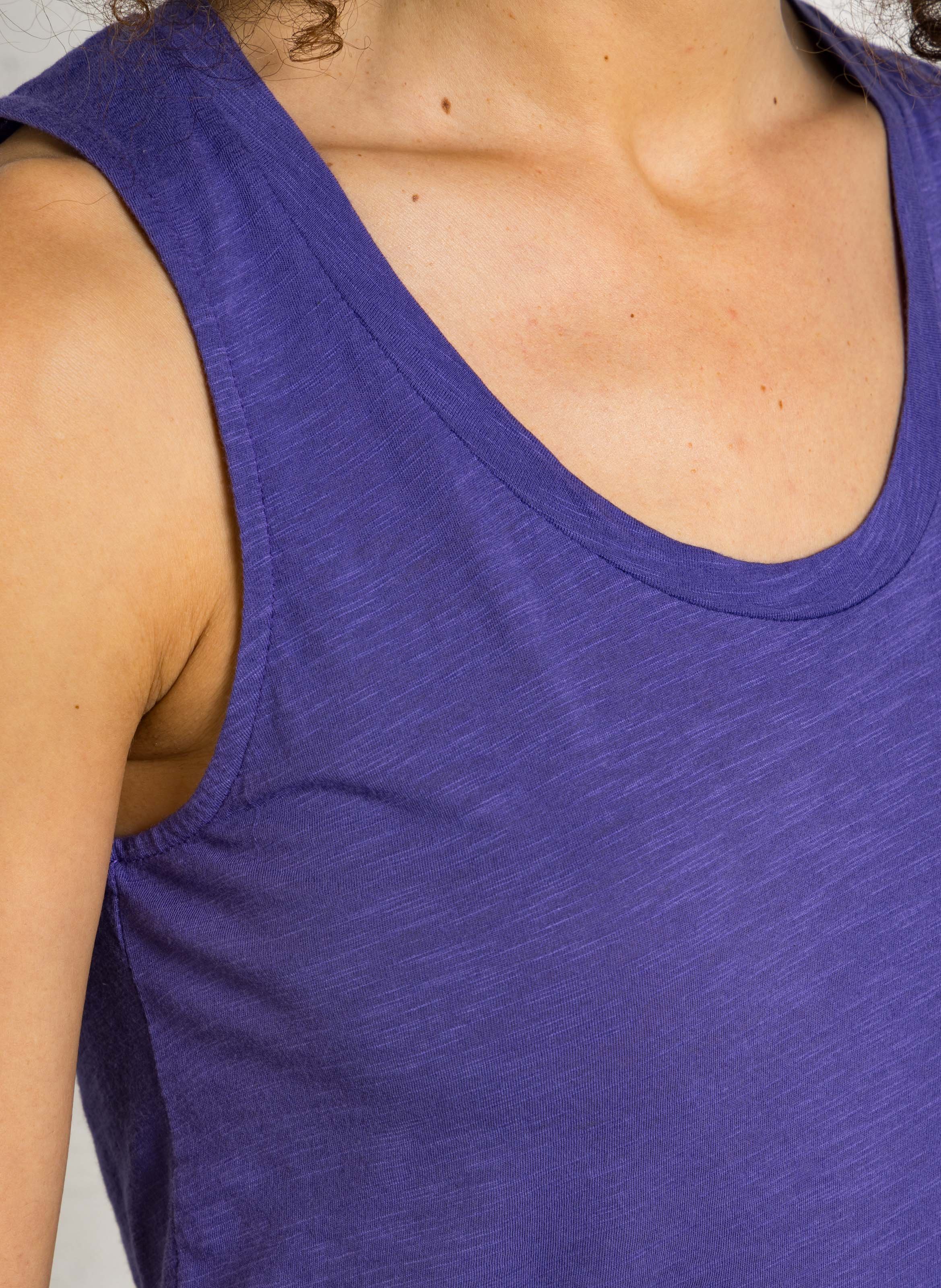 Rundhals-Tanktop aus Baumwoll-Mix AMERICAN VINTAGE Violett