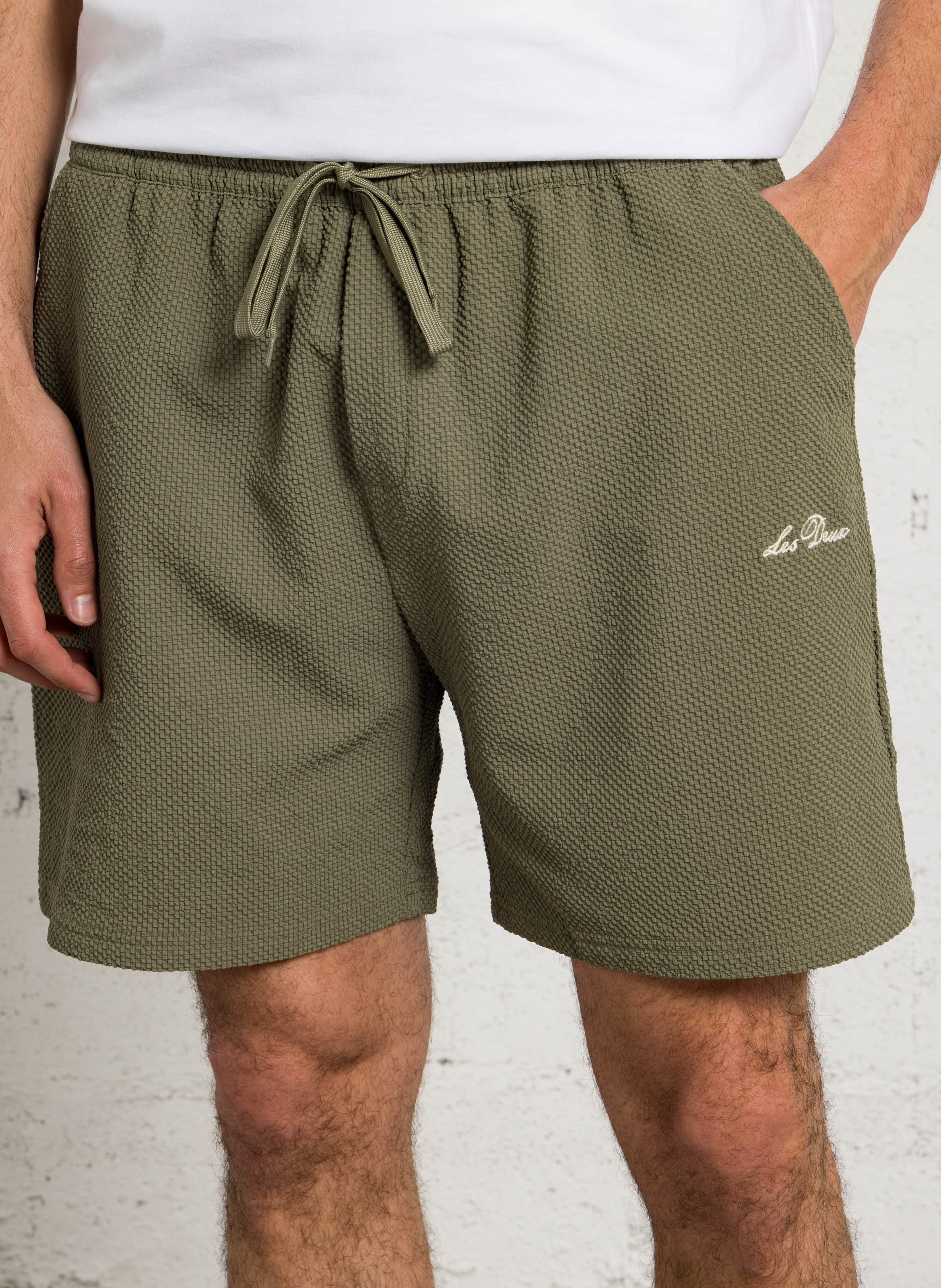 Gonna a diritto in seersucker LES DEUX Verde