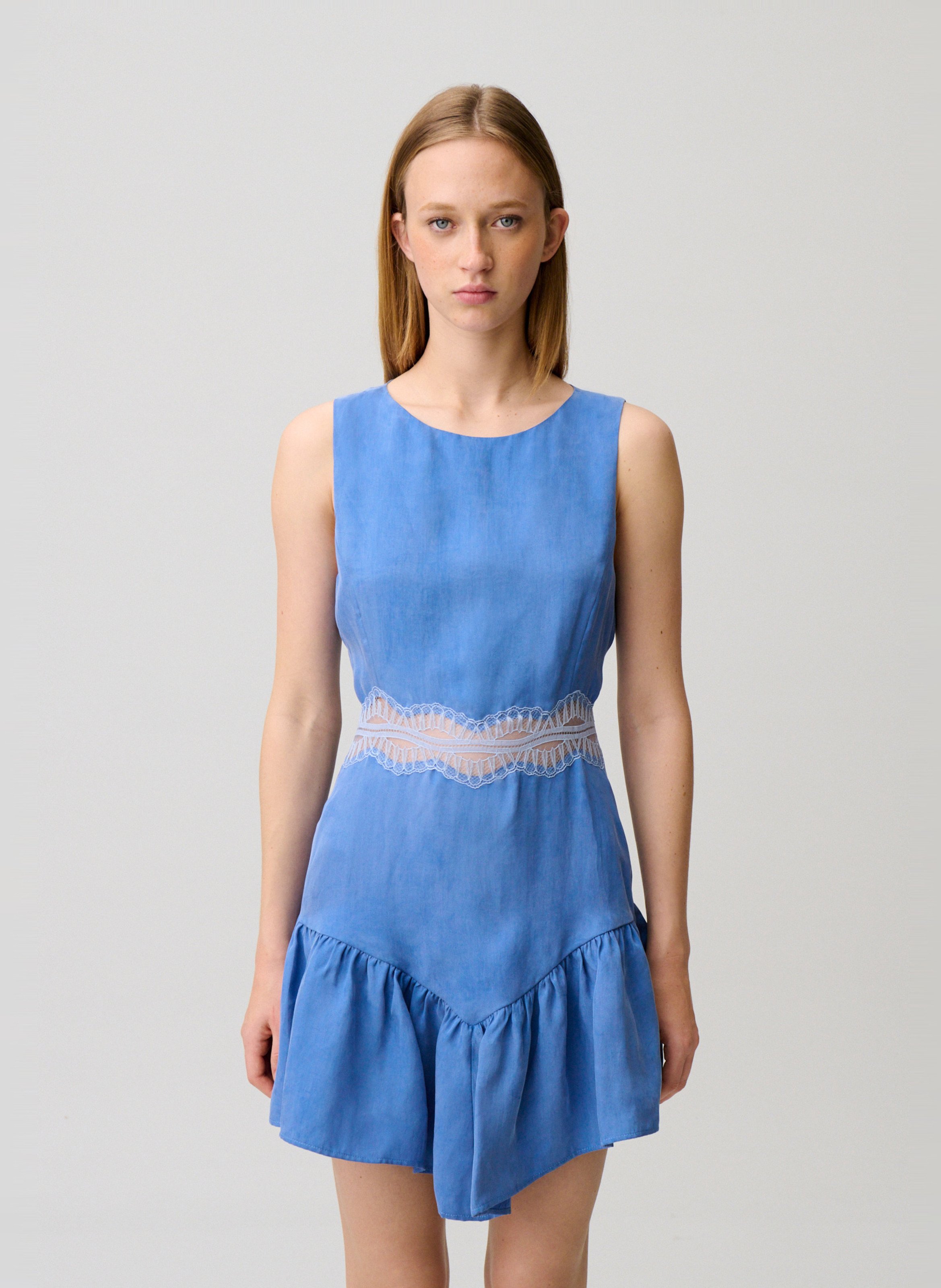 Robe courte col rond CLAUDIE PIERLOT Bleu
