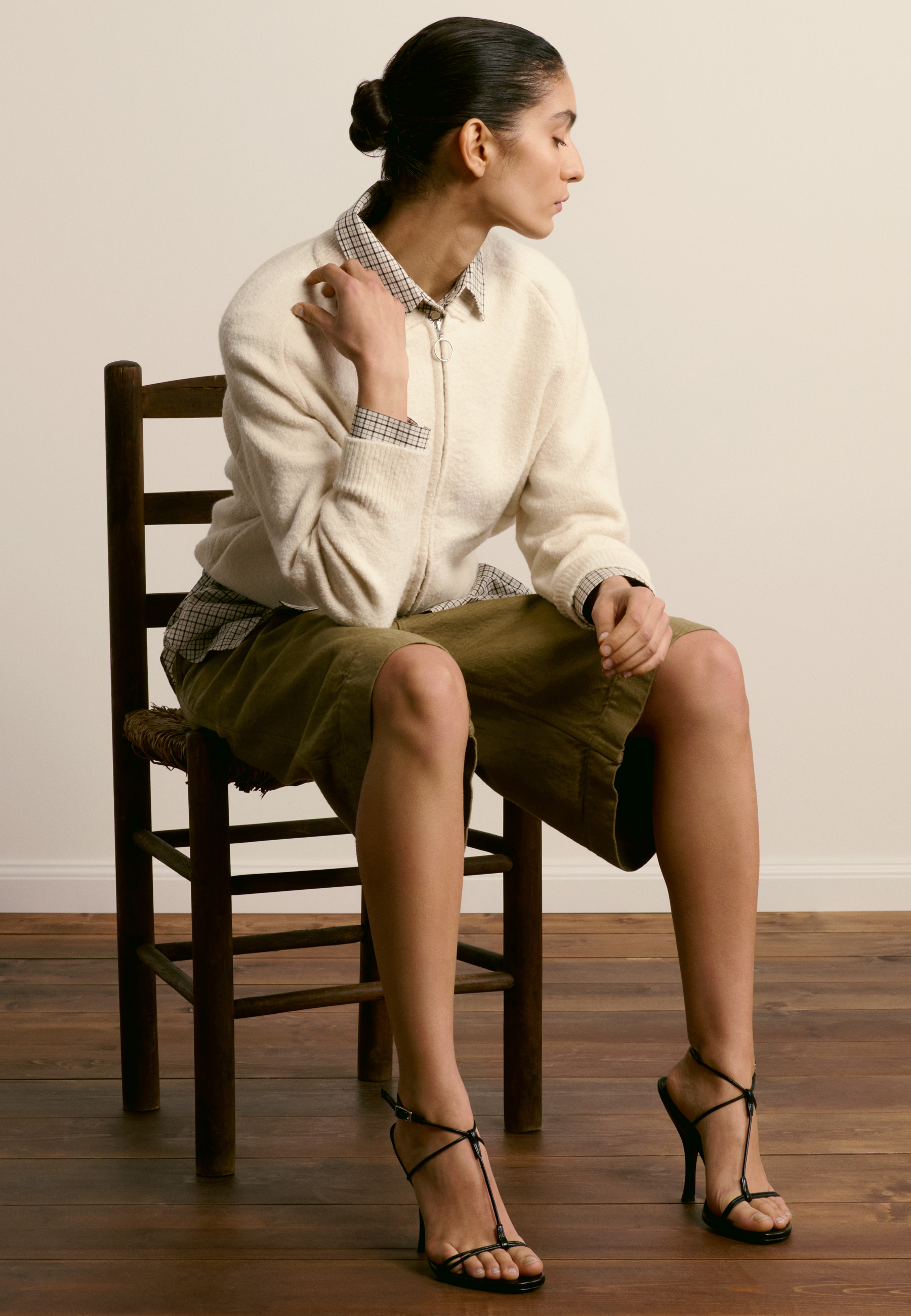 Zipped cotton jacket MAISON MONTAGUT White