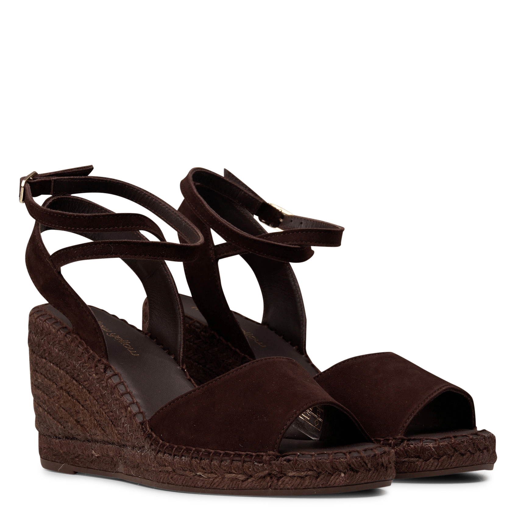 Soft leather wedge sandals MELLOW YELLOW Brown