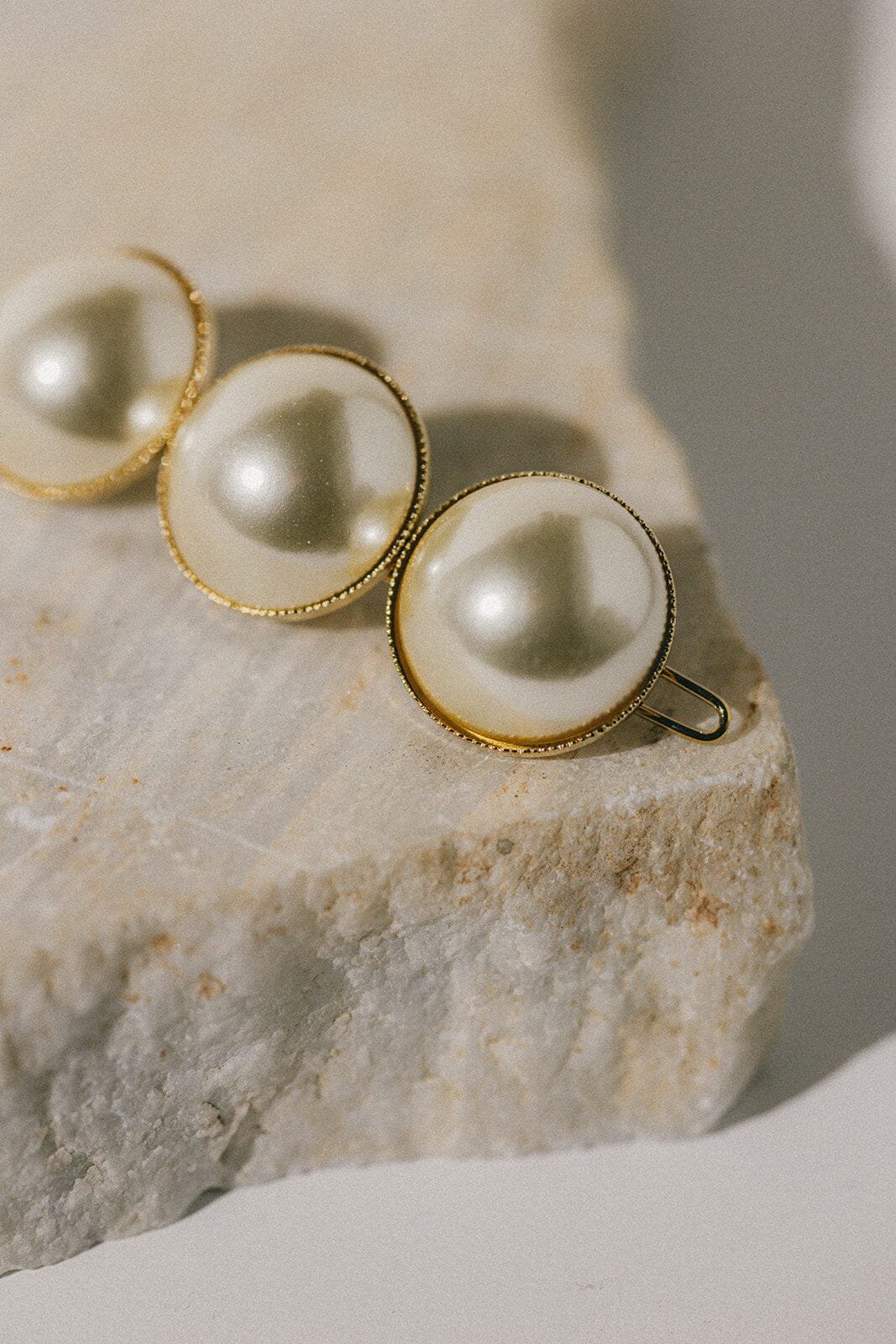 Maxi gold plated bead barrette Golden