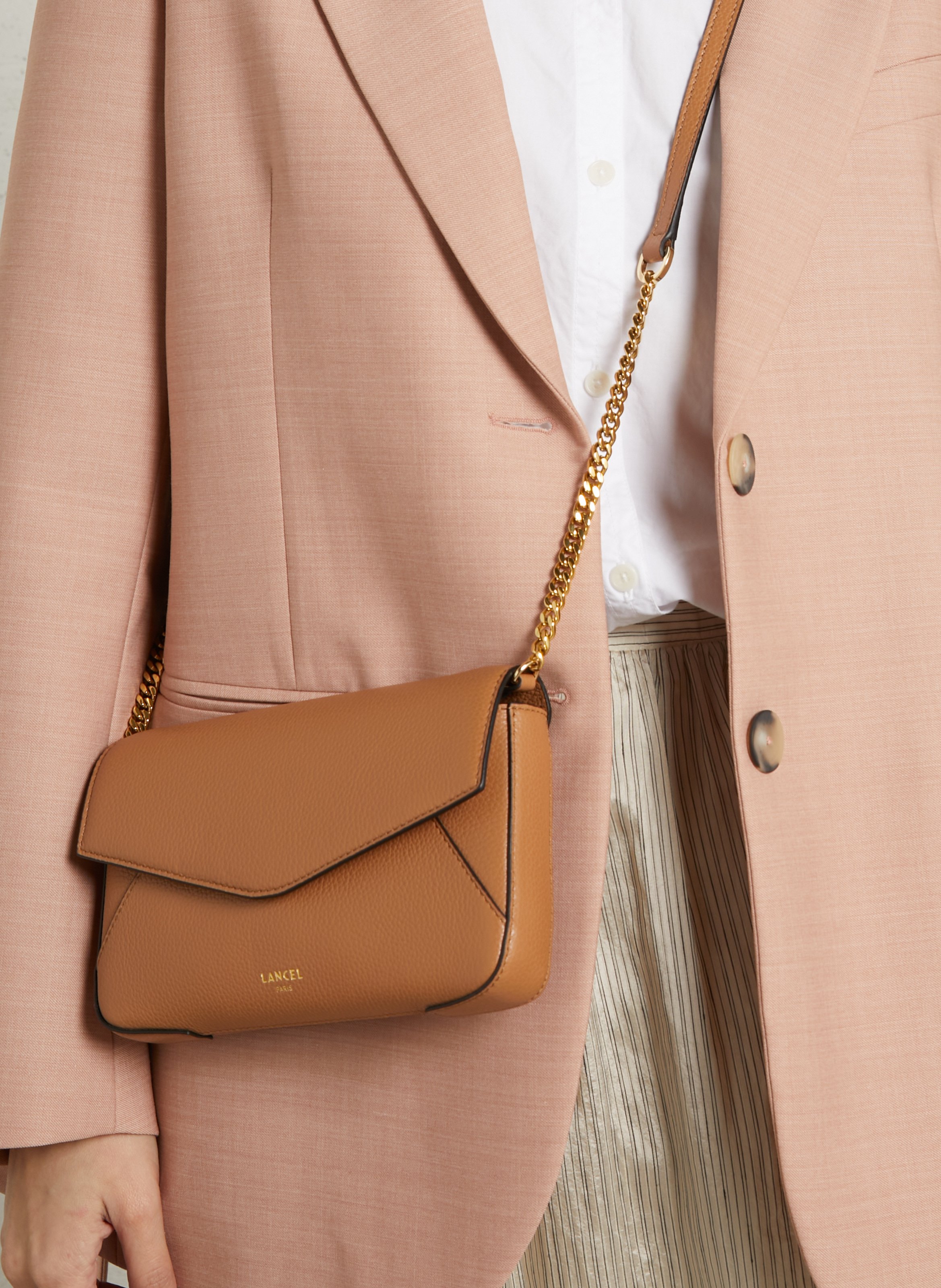 Leather bag LANCEL Beige