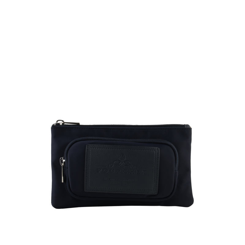 Portefeuille en toile garnie cuir POURCHET