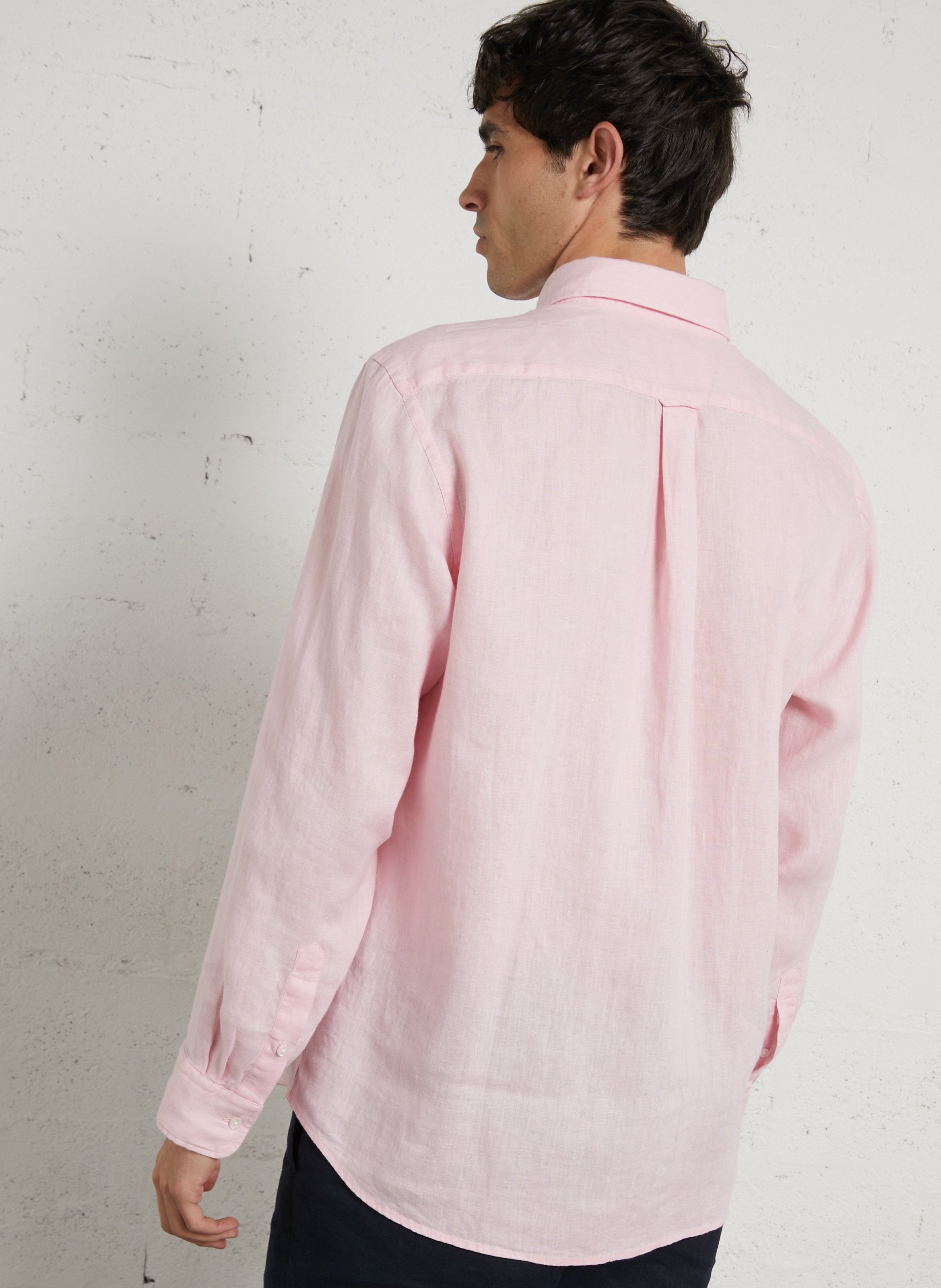 Chemise droite en lin EDEN PARK Rose