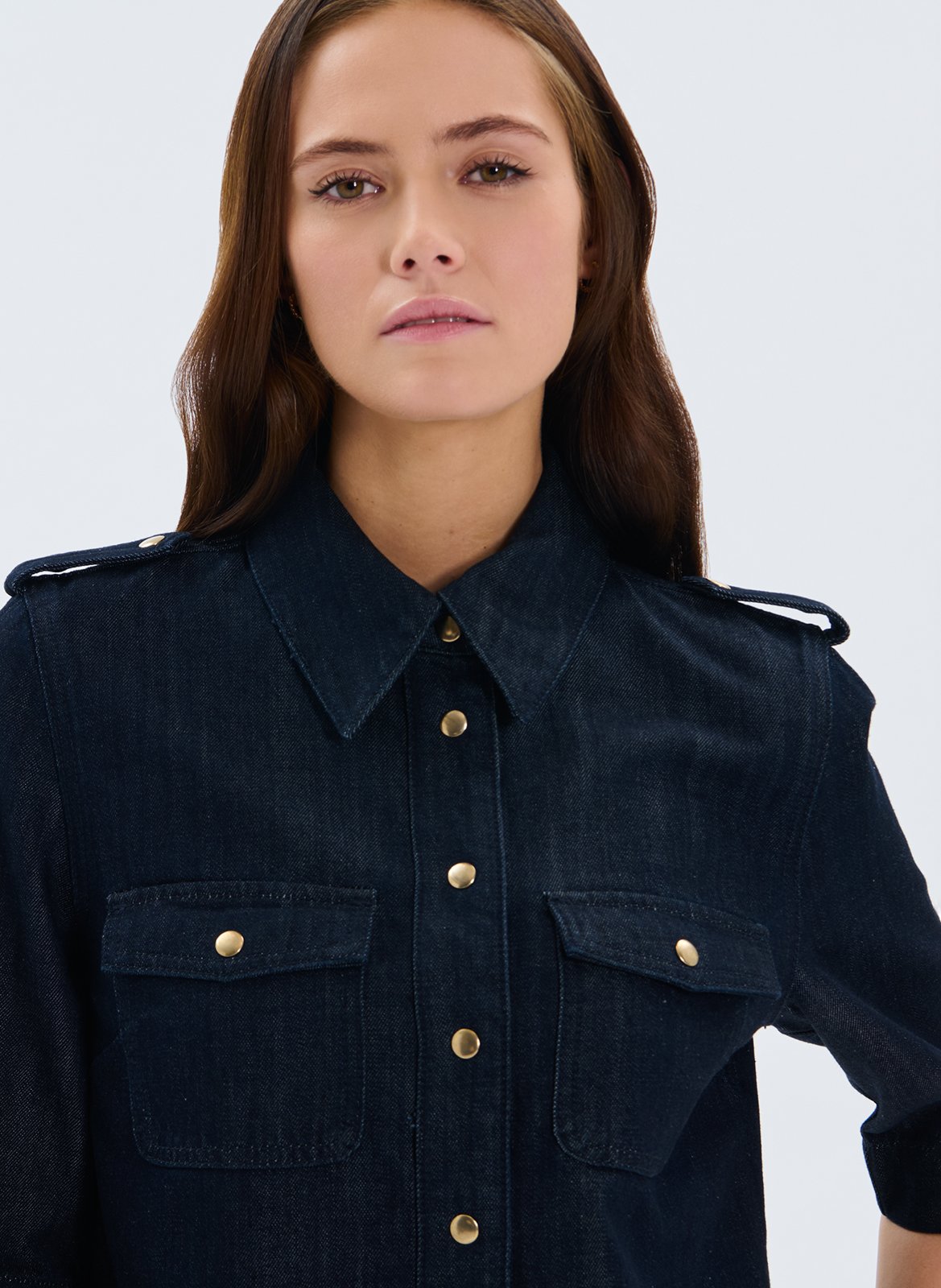 Chemise en denim col classique ZAPA Noir